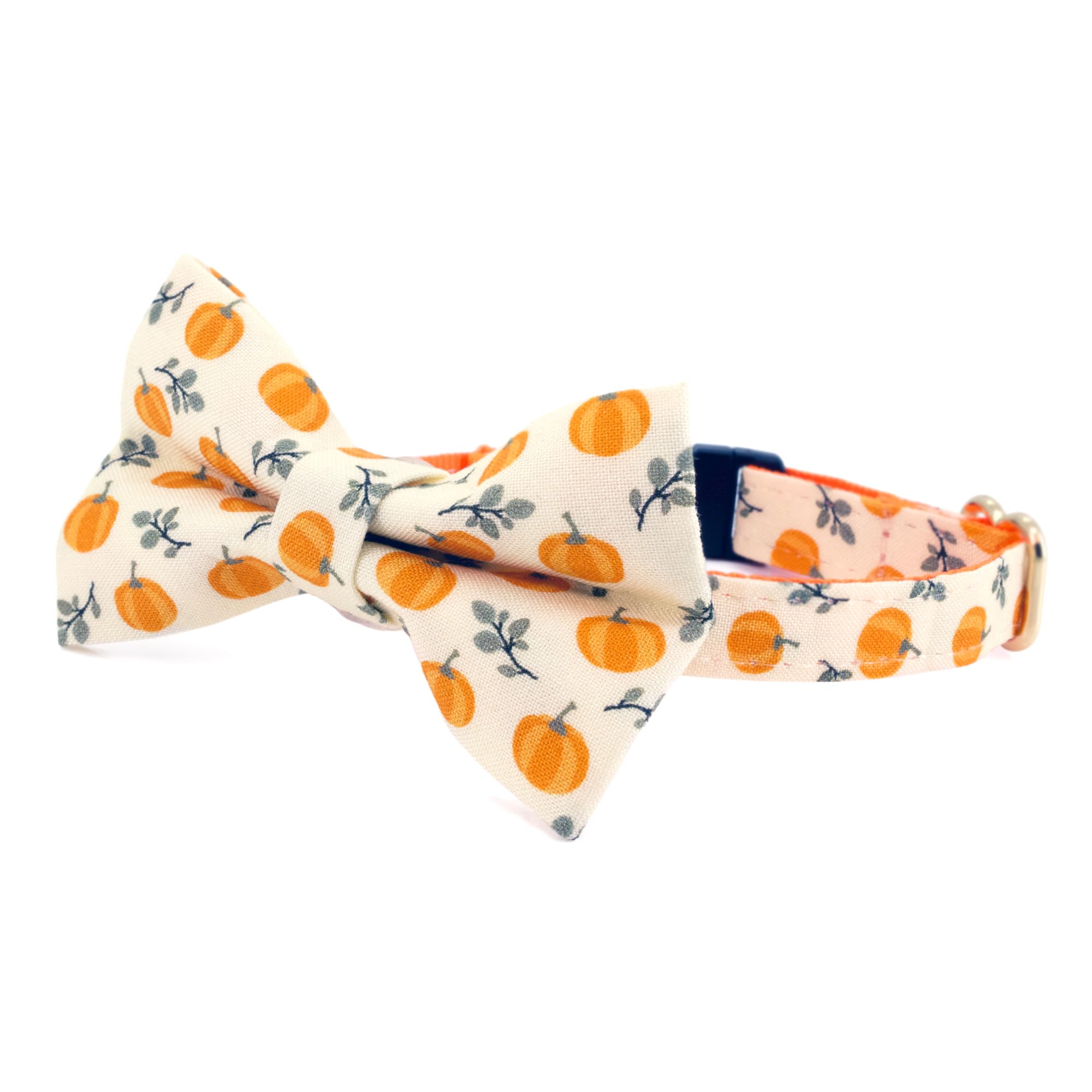 Ultra Joys Breakaway Cat Collar With Bells - Boy & Girl Kitten Collar With Bowtie Pumpkin Small