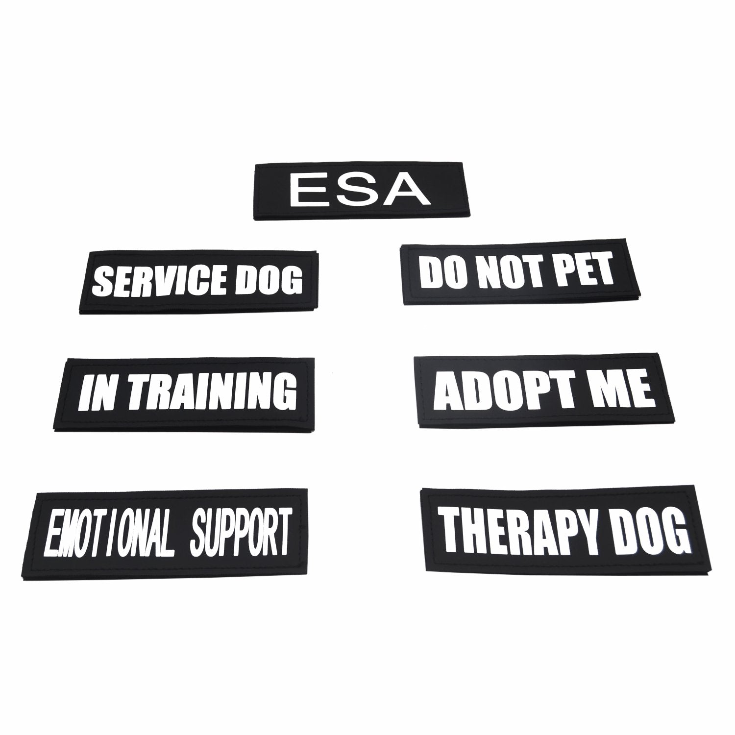 2 Pack Reflective Service Dog Patches with Hook Back for Pet Collar Vest Harness - 3 Sizes
