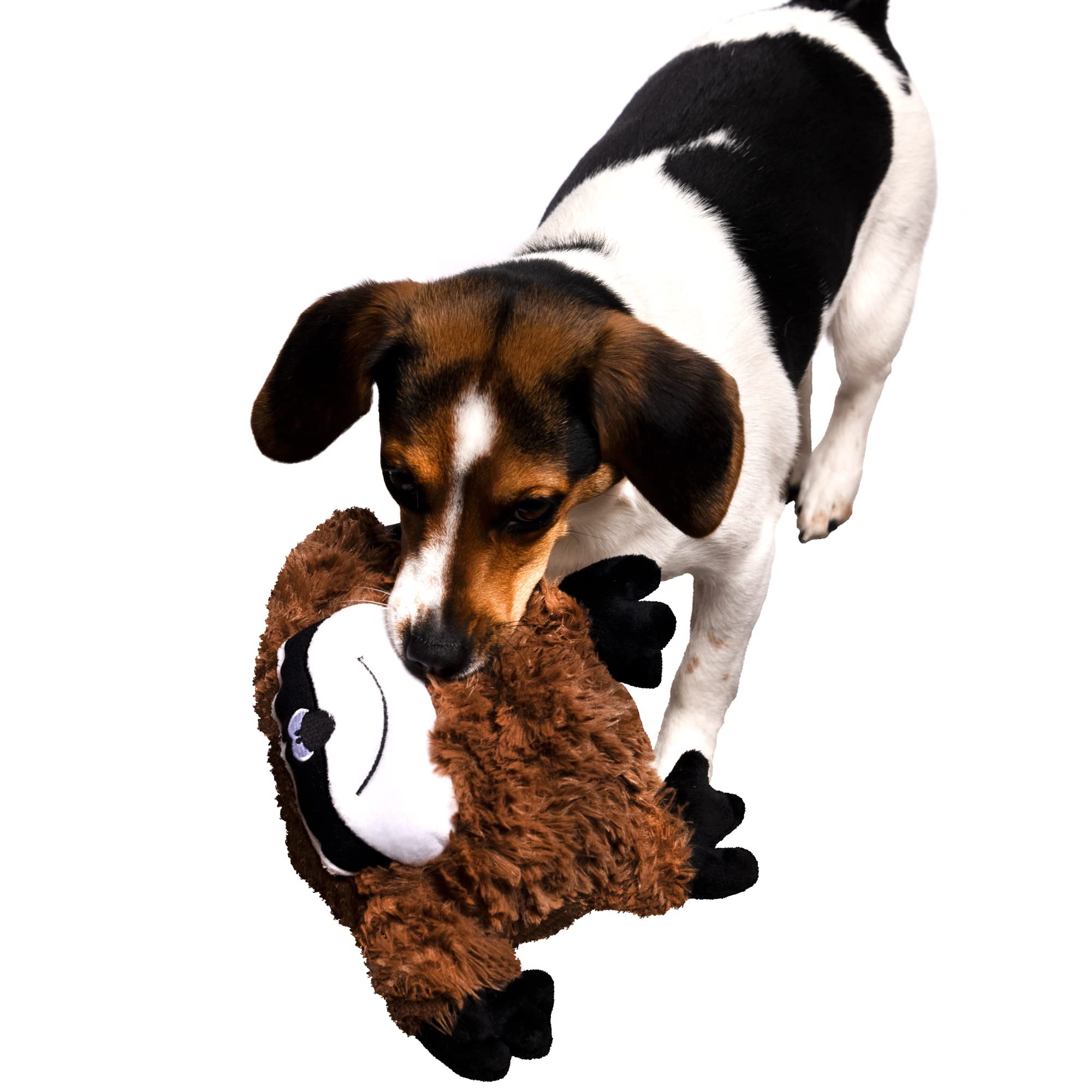 goDog PlayClean Sloth Squeaky Plush Dog Toy with Odor-Eliminating Essential Oils, Chew Guard Technology - Brown, Large