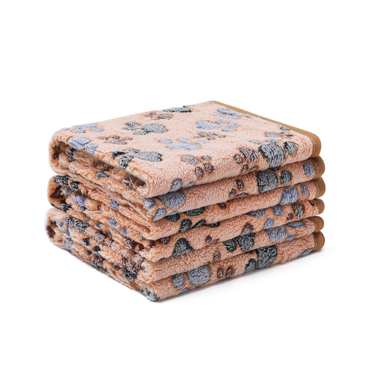 1 Pack 3 Blankets Super Soft Fluffy Premium Fleece Pet Blanket Flannel Throw For Dog Puppy Cat Paw Brown Large(41X31 Inch)