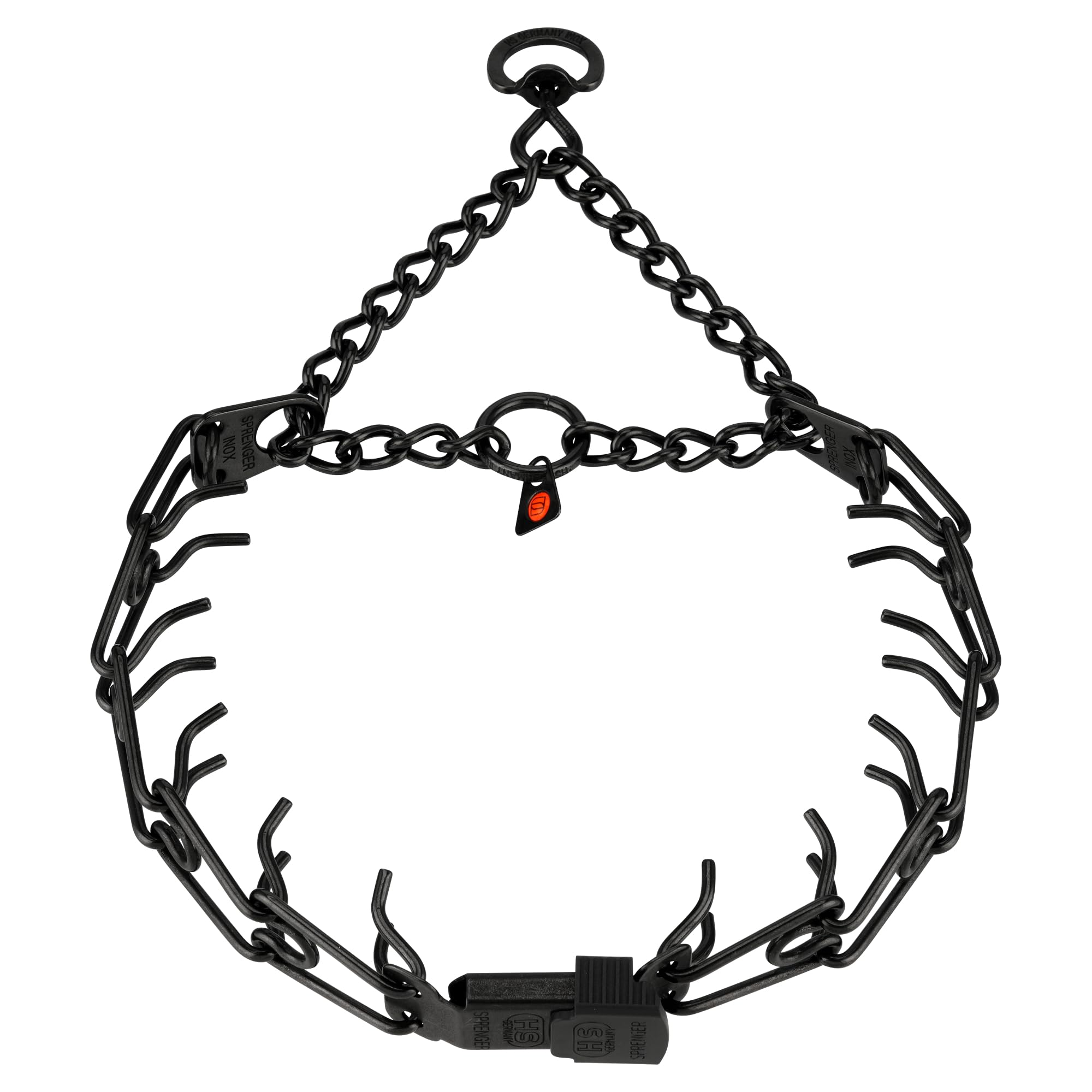 Herm Sprenger Black Stainless Steel Dog Collar With Centered Quick Release Cliclock Buckle Training Pinch Collar For Small Medium Large Dogs Made In Germany (18In X 2.25Mm (Neck Size Up To 15In))