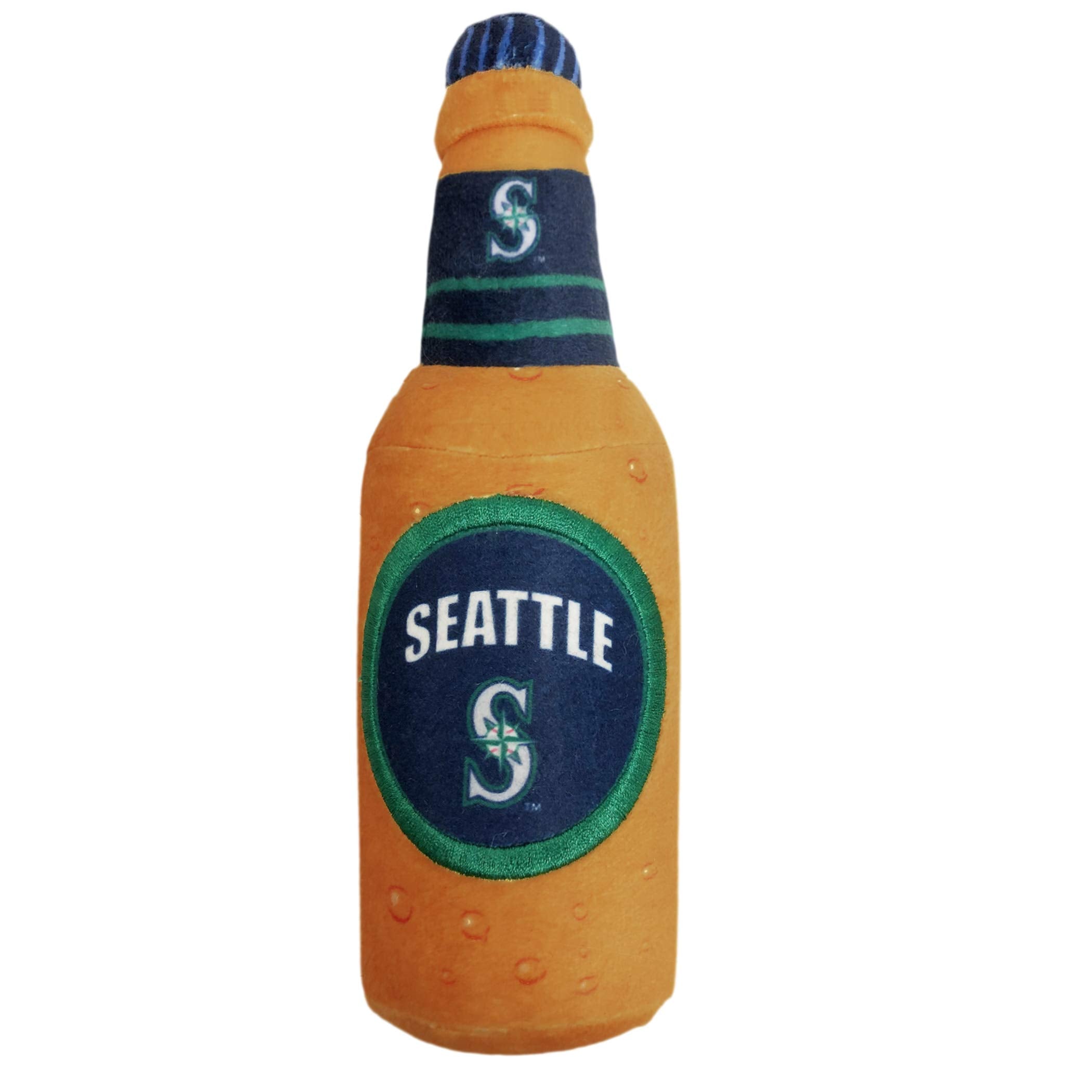 Pets First Mlb Seattle Mariners Stadium Beer Bottle Plush Dog Toy-Cutest Plush Toy For Dogs & Cats With Inner Squeaker & Premium