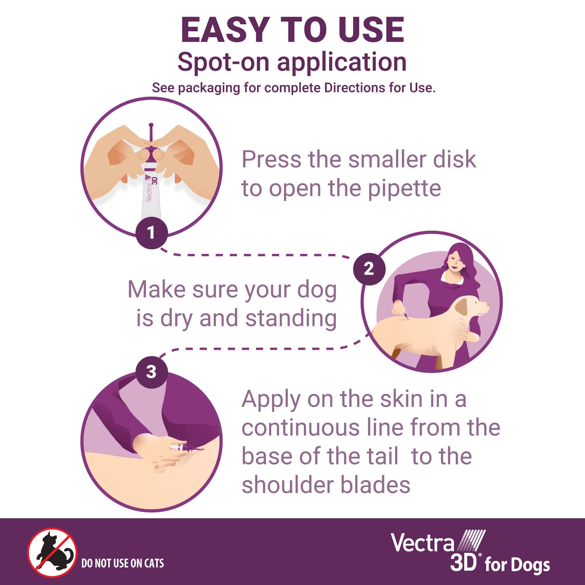 Vectra 3D for Dogs Flea, Tick & Mosquito Treatment & Prevention for Large Dogs (56 to 95 lbs) , 3 month supply
