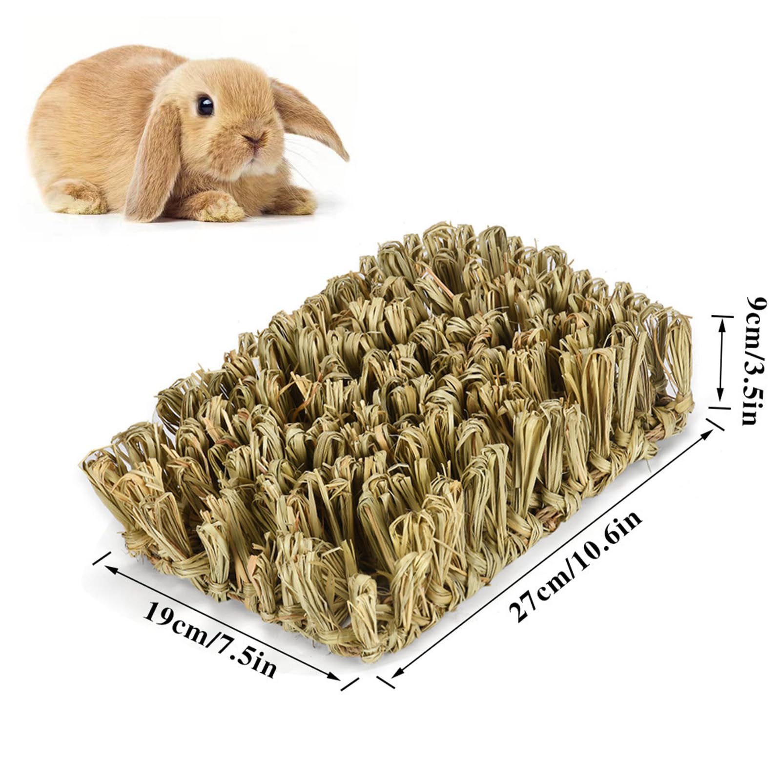 Rebecca Online Rabbit Grass Bed Timothy Hay Bunny Mat - Natural Chewable Pet Nest For Rabbits, Guinea Pigs, Hamsters - Safe, Org