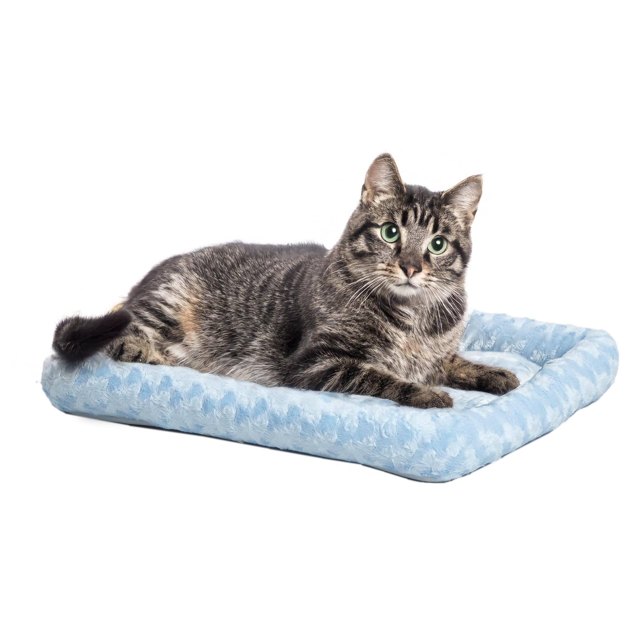 Midwest Homes For Pets Bolster Pet Bed, 18L-Inch Blue Bed W/ Comfortable Bolster | 'Toy' Dog Breeds & Fits An 18-Inch Dog Crate | Easy Maintenance Machine Wash & Dry | 1-Year Warranty