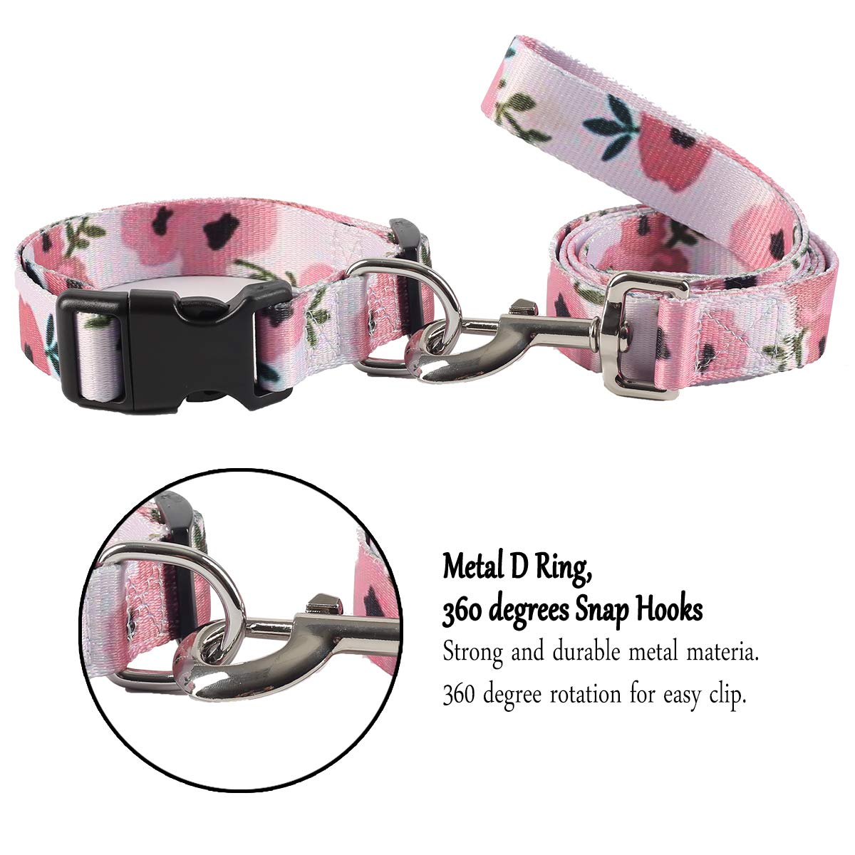 Coomour Dog Collar Pet Funny Rainbow Adjustable Collars With Cute Tie Dye Leash For Small Medium Large Dogs Cats Multicolor Coll