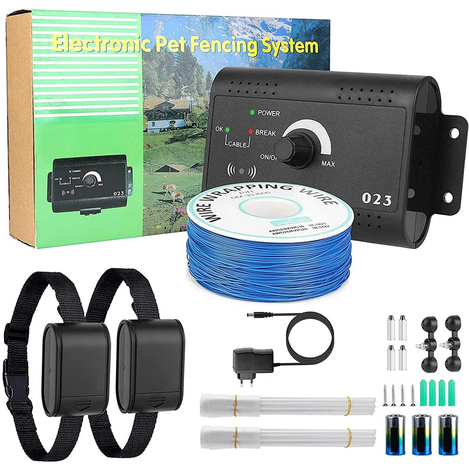 Tehome Electric Fence For Dogs, Underground Dog Fence System With 2 Rechargeable Waterproof Collars & 984Ft Boundary Wire, Tone 