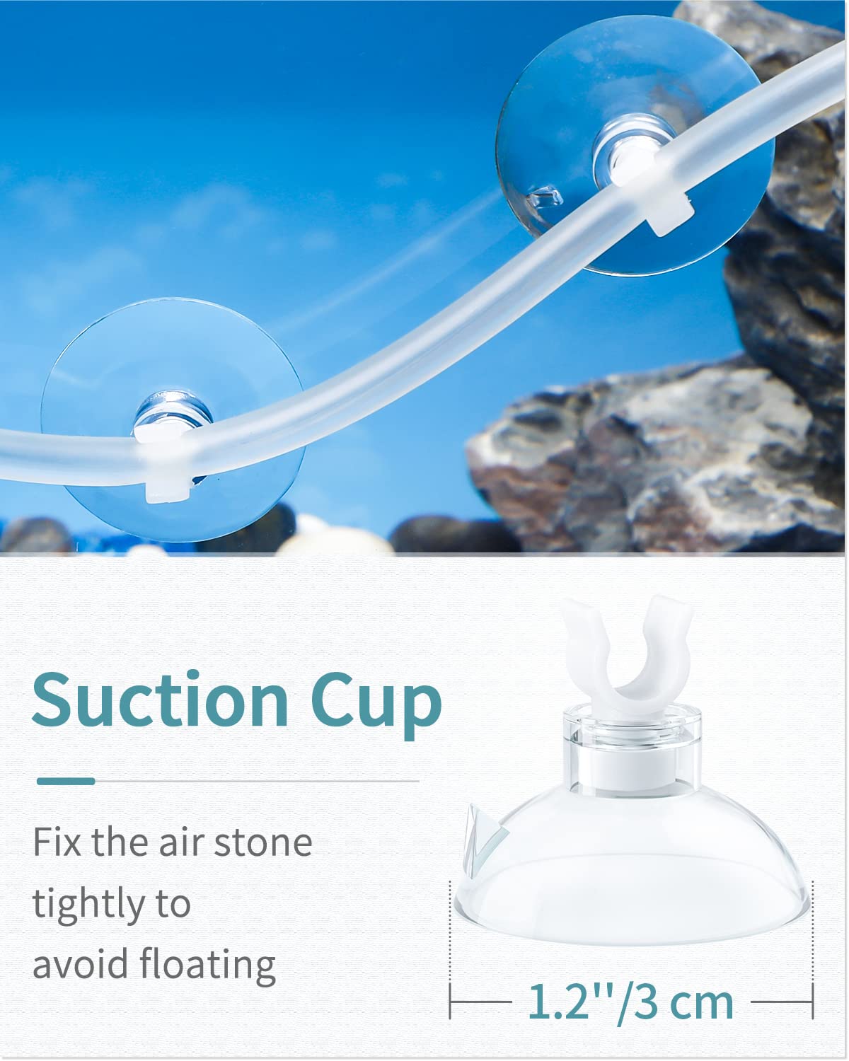 Pawfly 8 Inch Air Stone Bar Micro Bubble Diffuser Release Tool With Suction Cup Clip Accessory For Nano Air Pumps Dwc Buckets And Fish Tanks