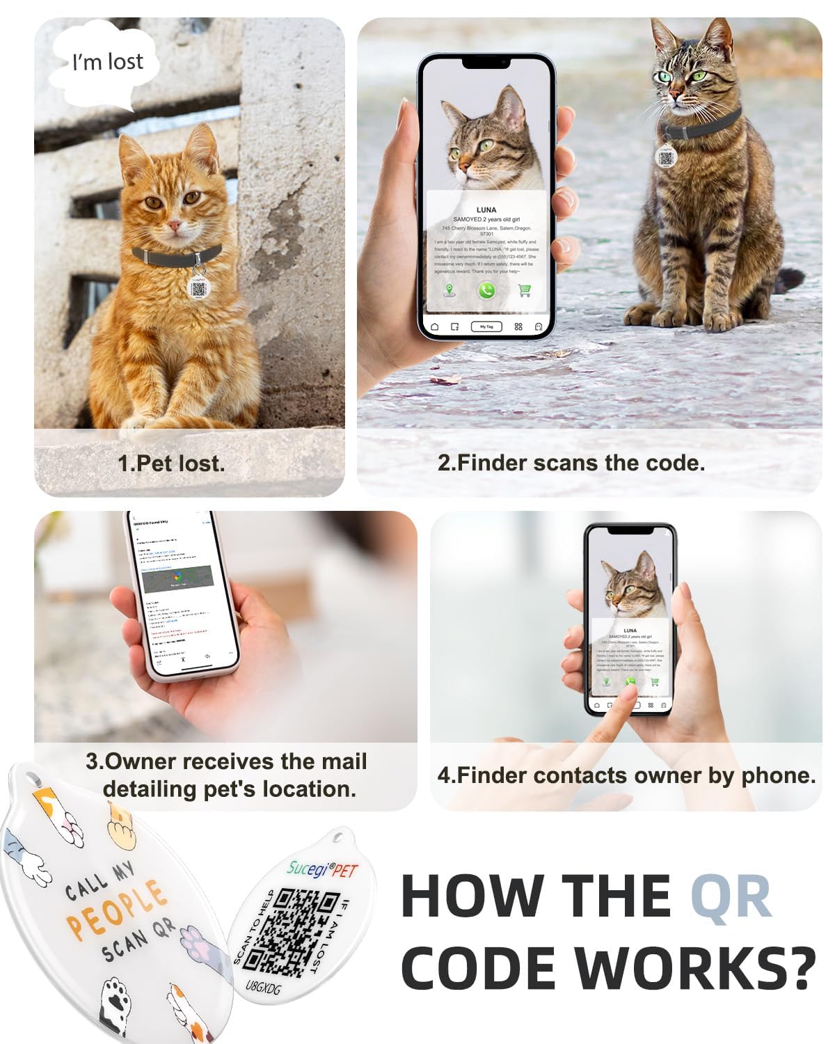 Cat Collar With Bell, Stretch Elastic Quick Release, Non Breakaway Lightweight Kitten Collar For Girl Boy Cats, Pet Supplies,Gif