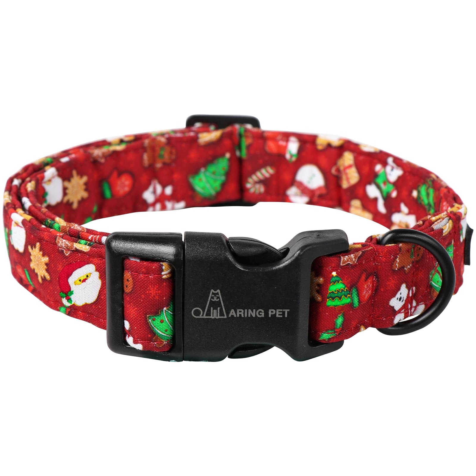 Aring Pet Christmas Dog Collar Cute Santa Claus Dog Collar, Adjustable Cotton Red Dog Collars Puppy Collar For Small Medium Larg