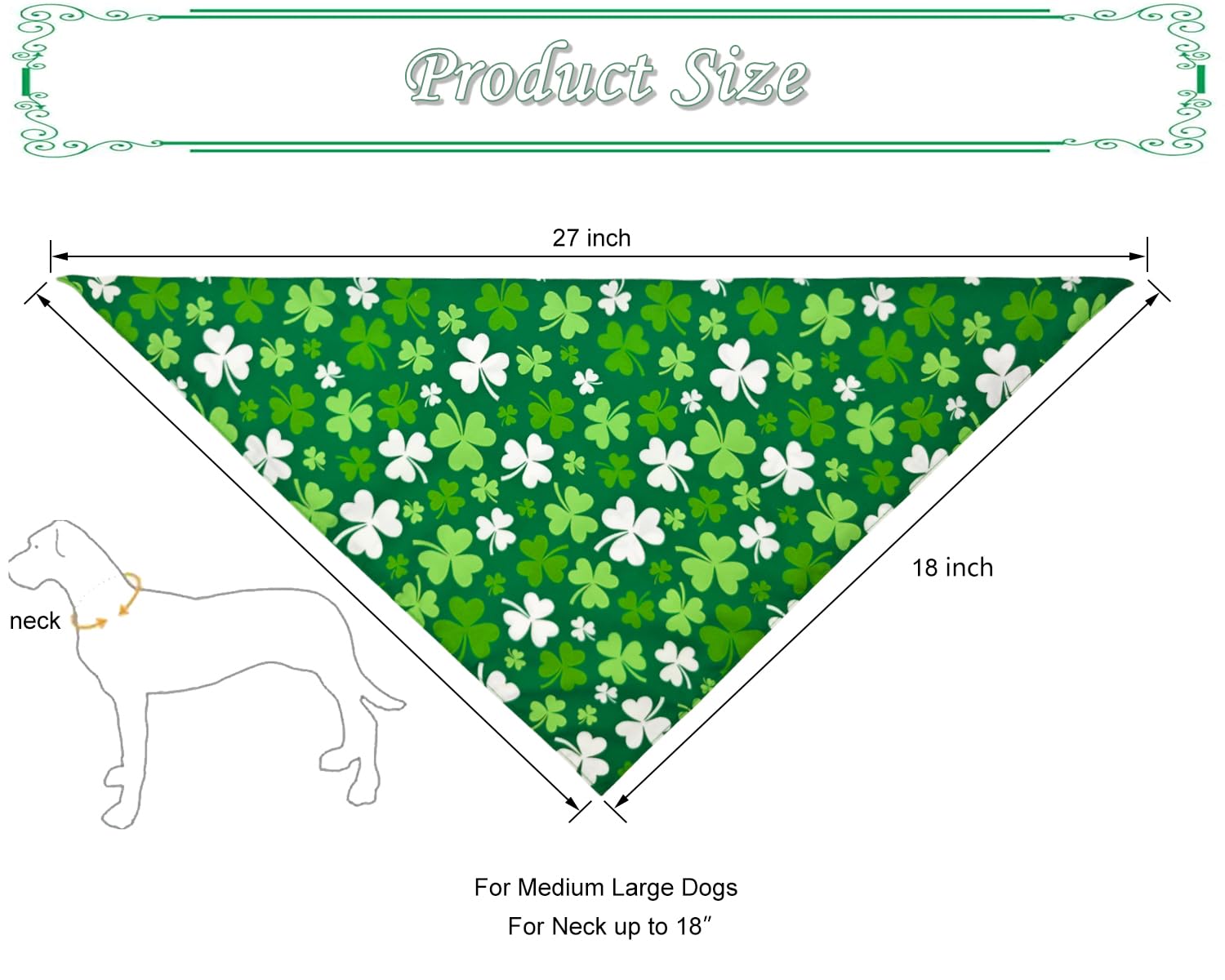 Cozyhaus St. Patrick'S Day Dog Bandanas, Irish Shamrock Design Scarves, Holiday Costumes, Pet Scarves For Boys And Girls, Dog Ou