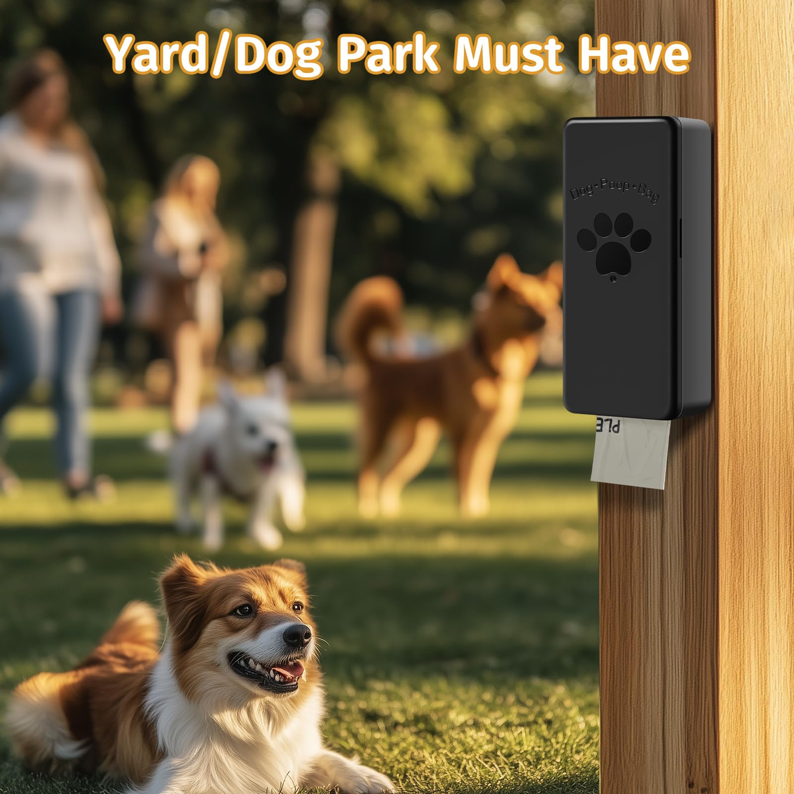 Qeerable Dog Poop Bag Dispenser, Wall-Mounted Dog Bag Dispenser Outdoor Or Indoor For Doggy And Pets, Black Dog Poop Bag Holder