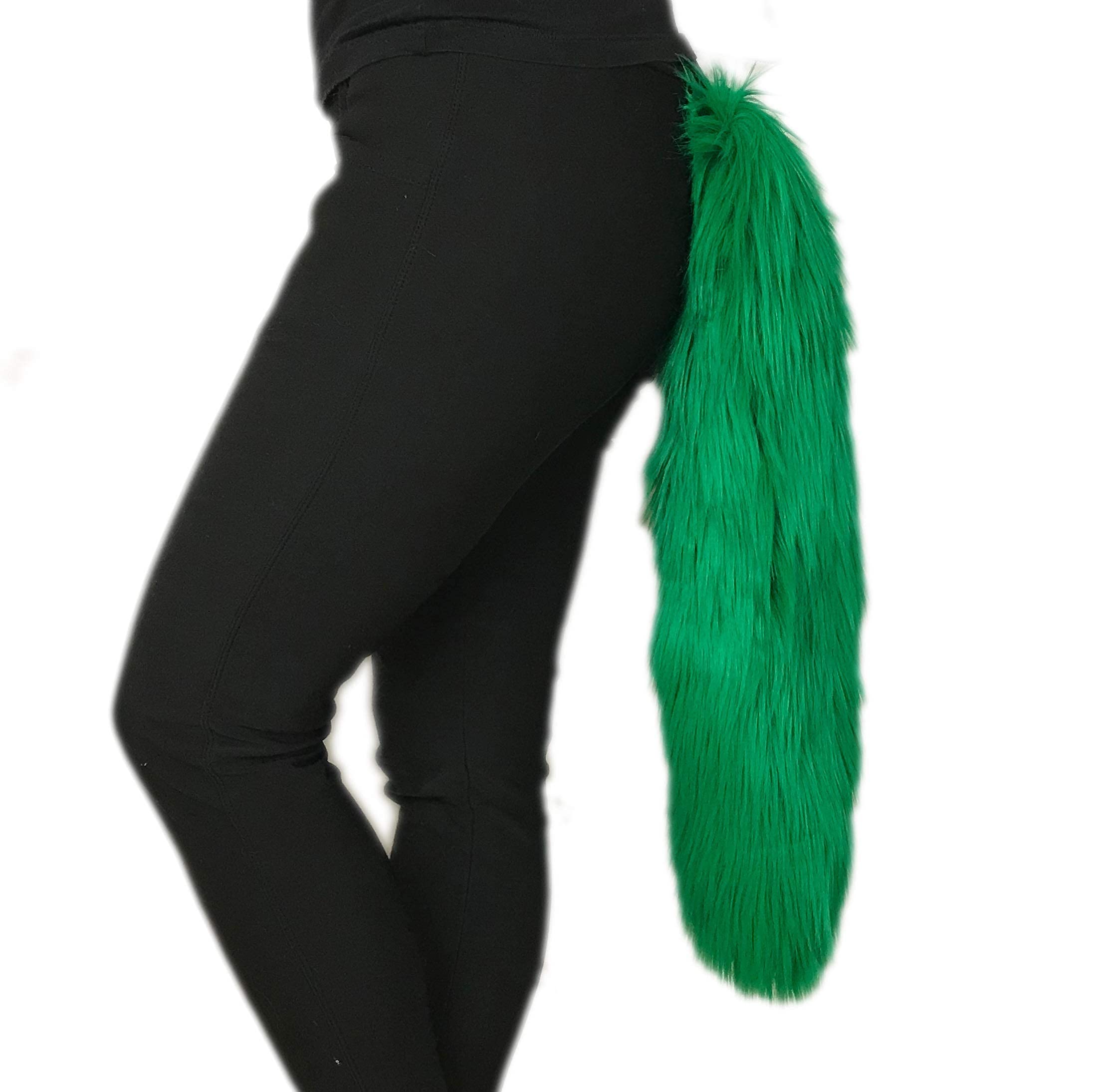 Bianna Creations Long Faux Fur Animal Luxury Tail, Cosplay Fursuit Fursona,Costume Dress Up Pet Play Furry Accessory (20, Emer