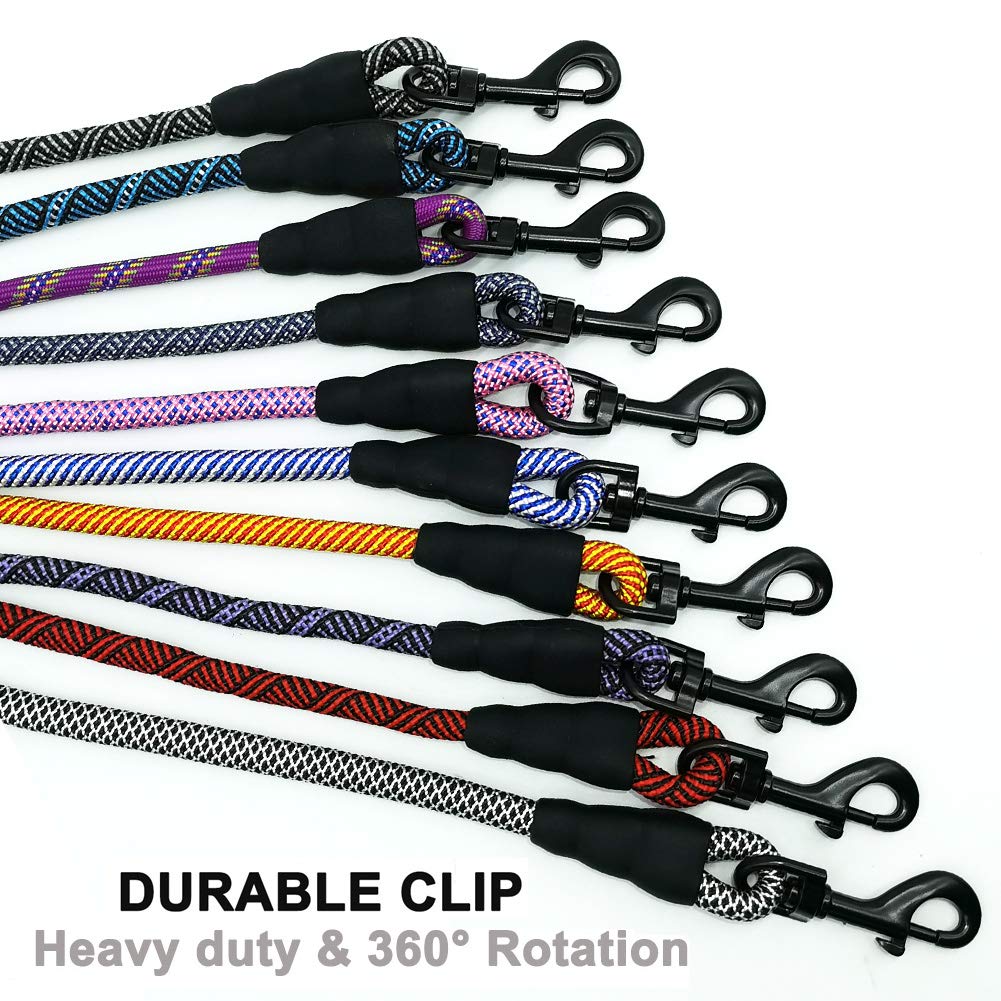 Maypaw Heavy Duty Rope Dog Leash, 1/4'' X 6Ft Nylon Pet Training Leash, Soft Padded Handle Lightweight Dog Walking Leash For Sma