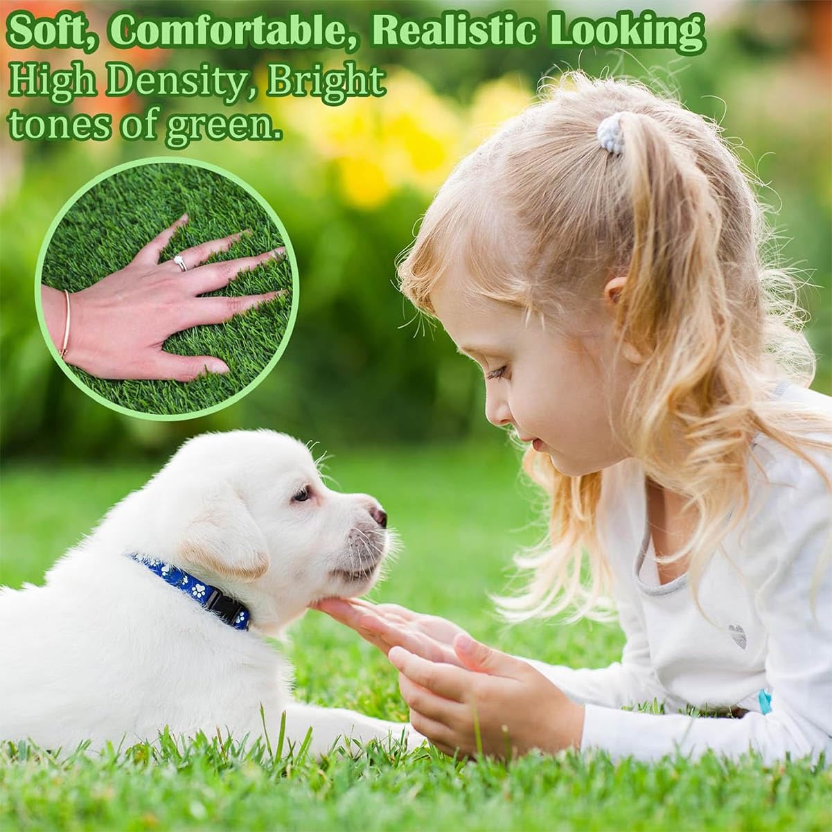 Artificial Grass Pad For Dogs -Premium Dog Potty Turf Mat With Drainage Holes, Fake Grass Pee Pads, Puppy Training Turf, Reusabl