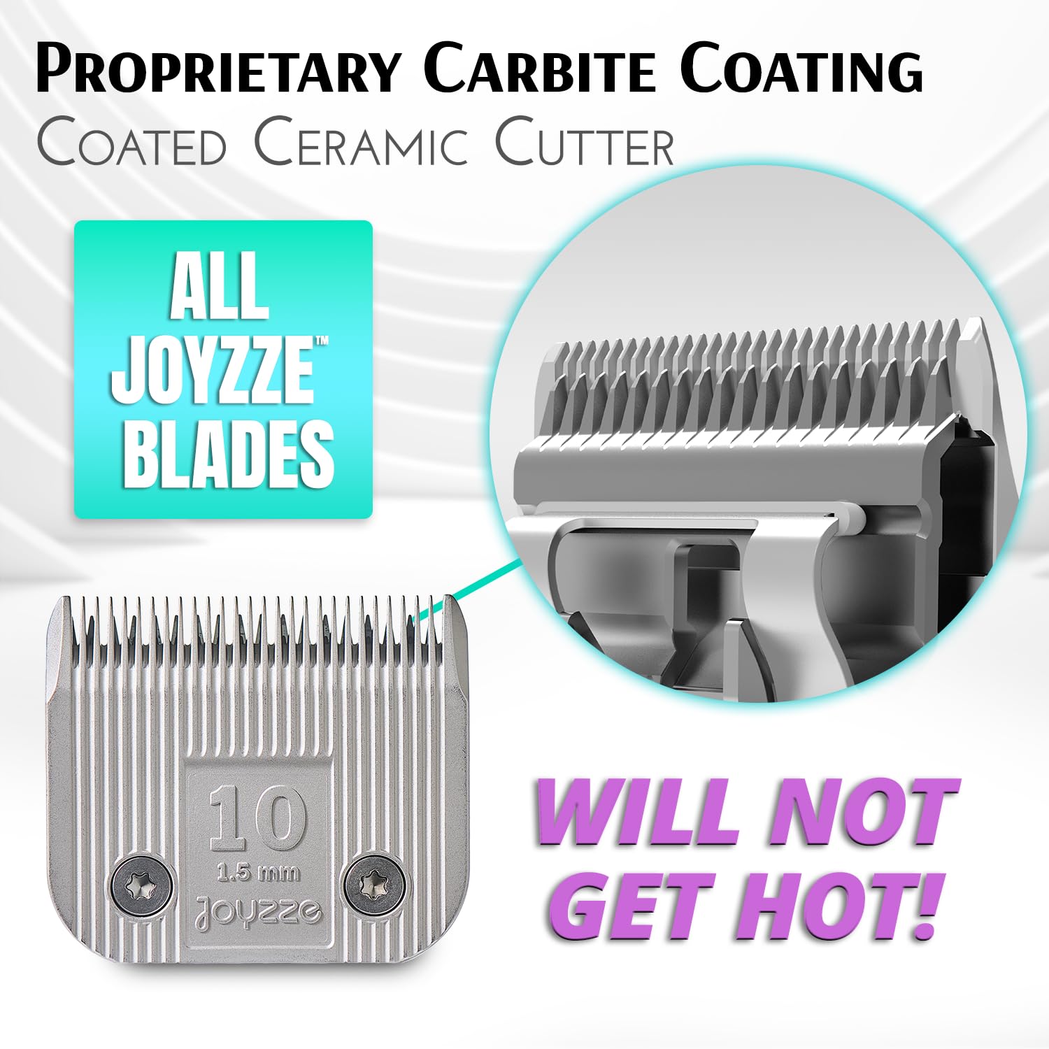 Joyzze Professional Grade Dog Clipper Grooming Blade, Detachable, Replacement Blades - Stainless Steel, Coated Ceramic, A Series