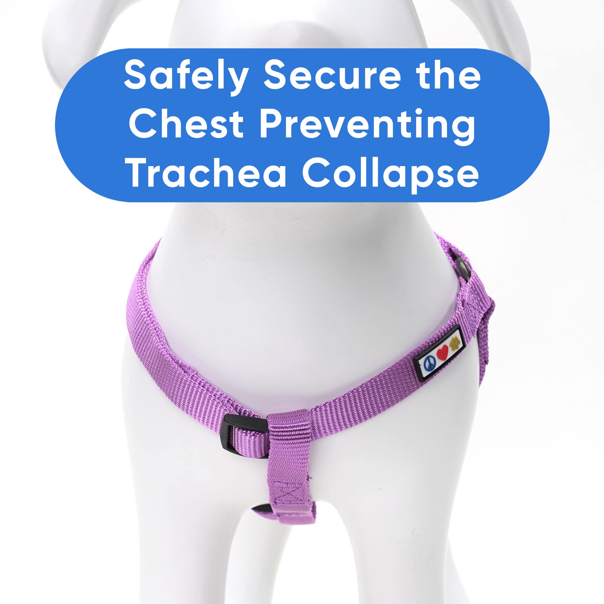 Pawtitas Medium Dog Harness Adjustable Dog Harness No Pull Harness for Dogs Solid Color M Orchid Purple Harness