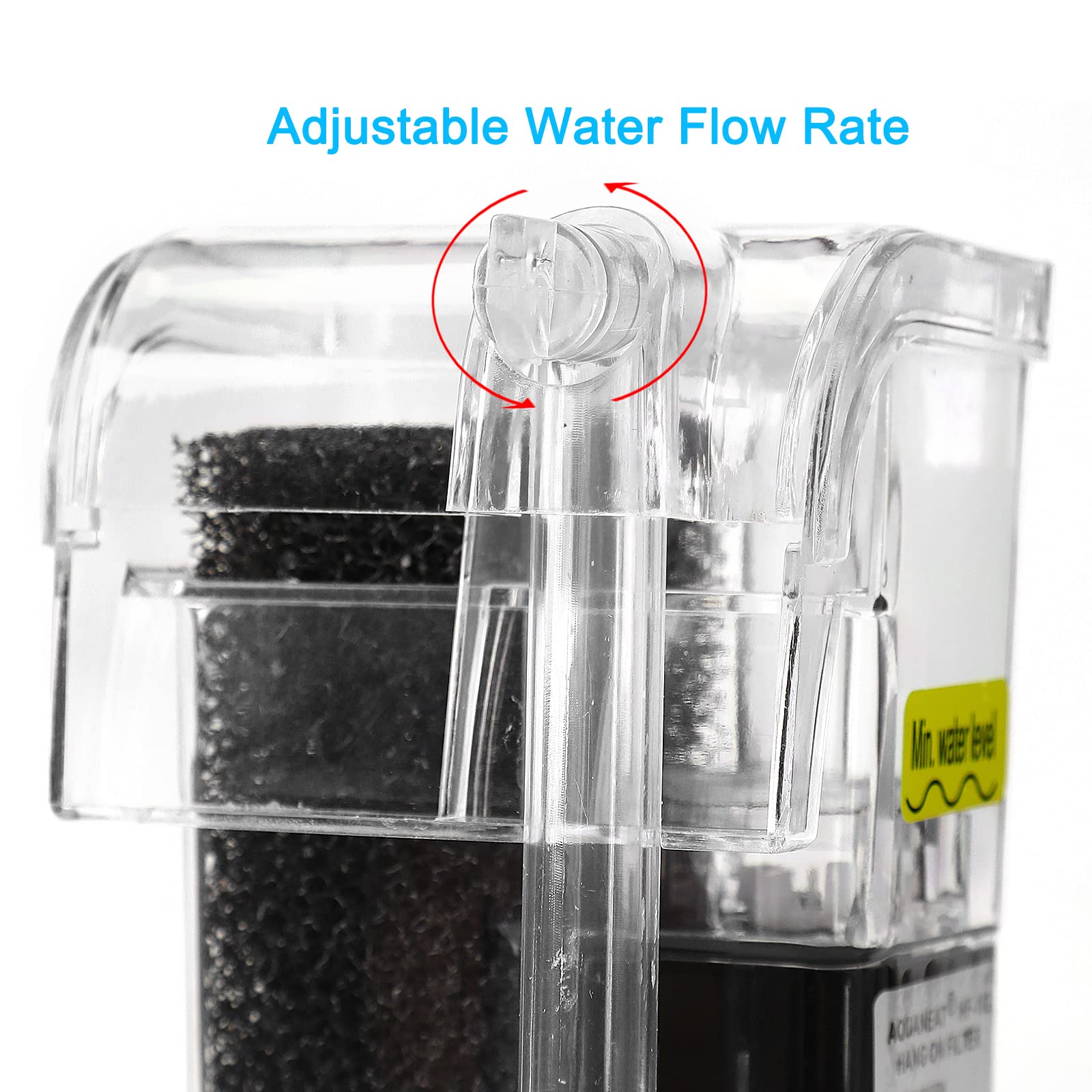 Aquaneat Aquarium Hang On Hob Power Filter 5 Gallon Small Fish Tank Filter 90Gph (Up To 5Gal)