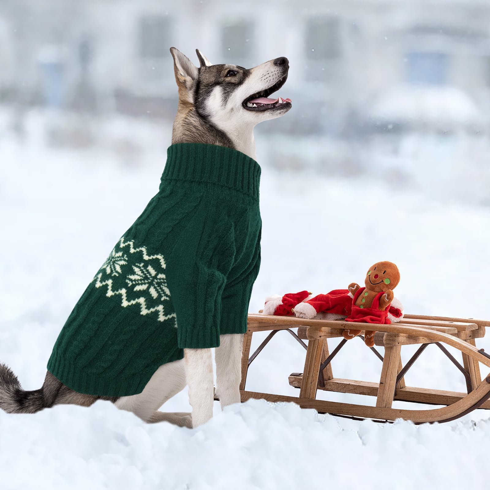 Kuoser Dog Sweater Xl, Dog Sweaters For Large Dogs Boy Girl, Warm Pullover Dog Cable Knitwear For Christmas, Winter Dog Clothes