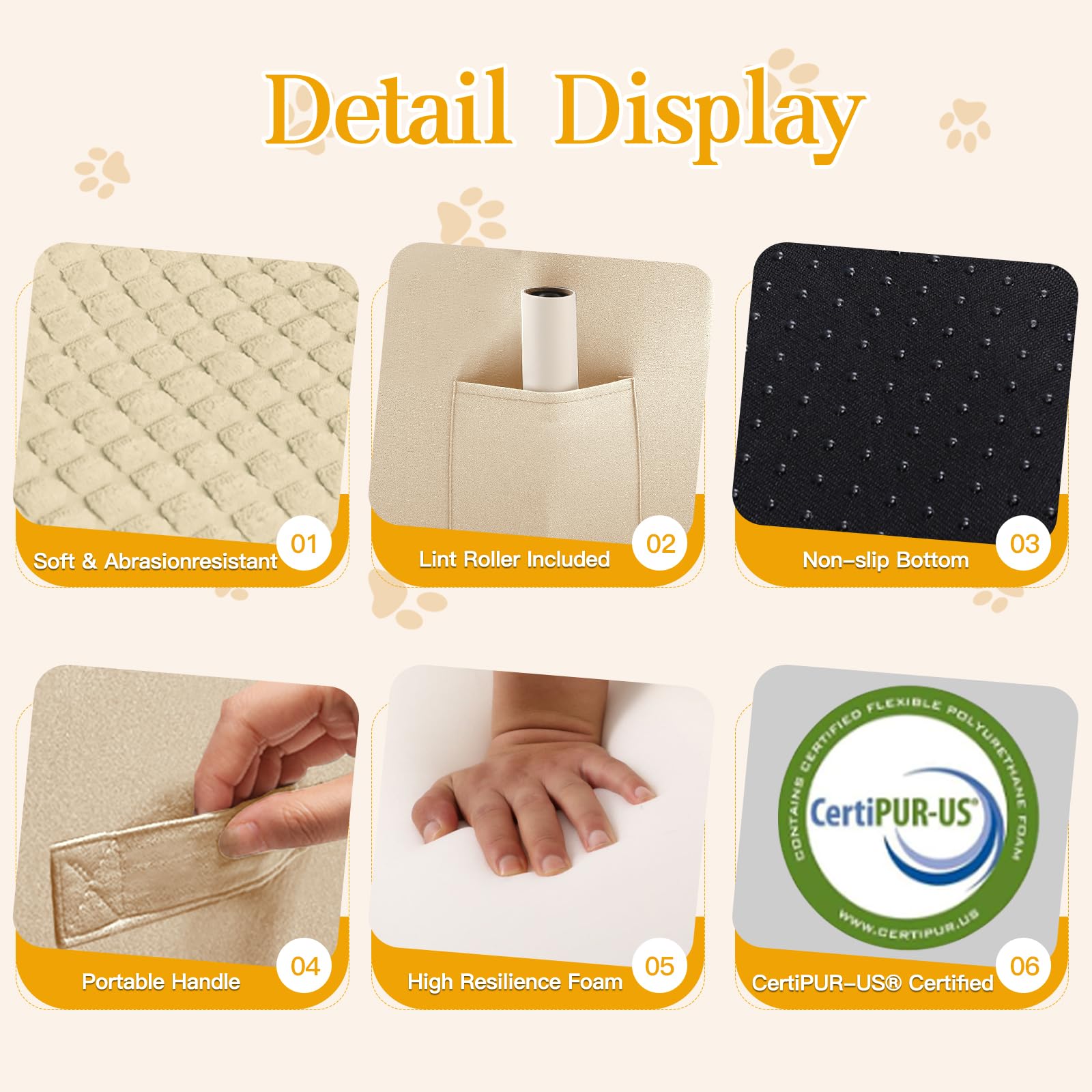 Dog Stairs For Small Dogs, Wide Pet Step With Removable Cover, No Assembly High Density Foam Cat Ramp For Bed Or Sofa, 3-Step, B