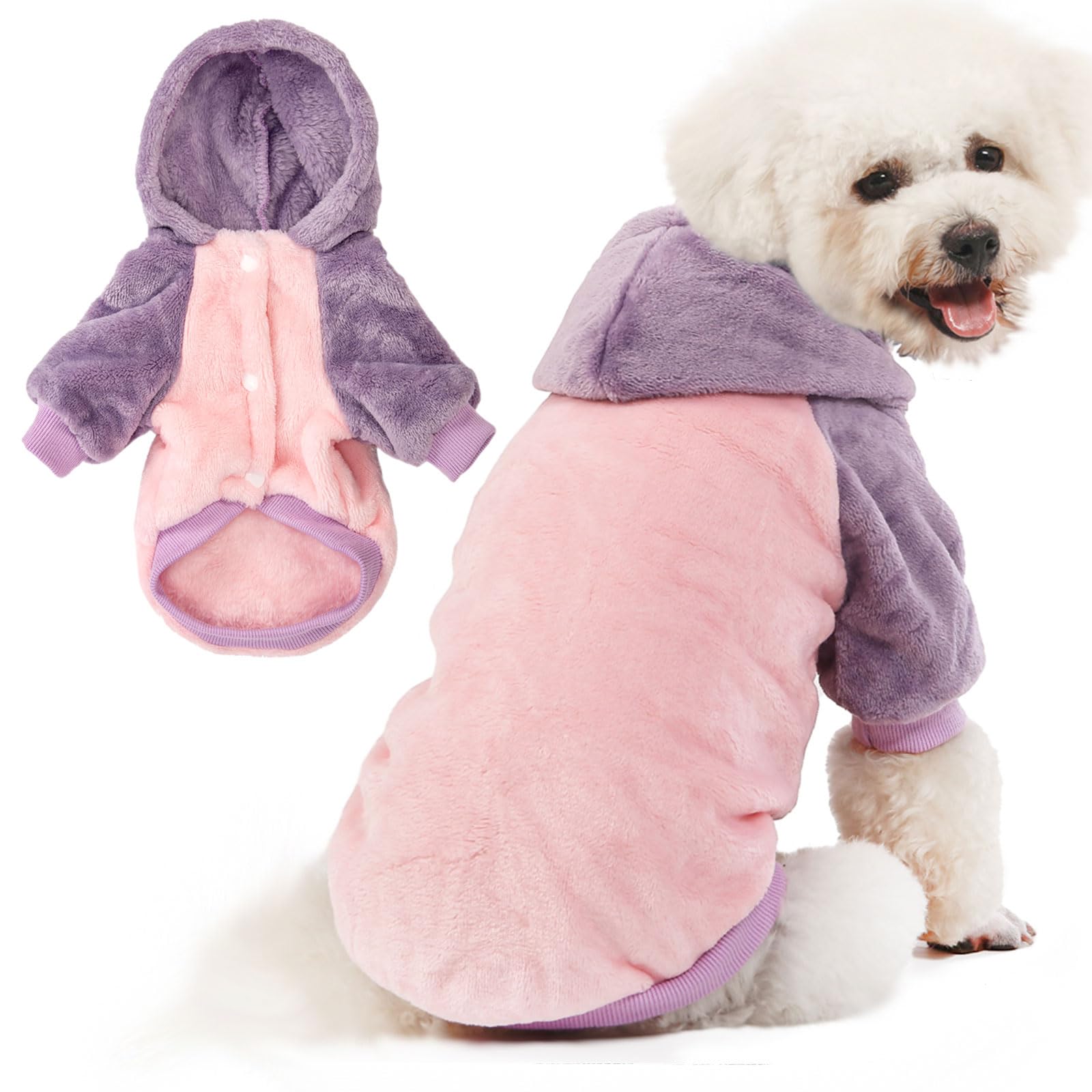 Fabricastle Dog Hooded Sweater, Dog Clothes For Xxs Xs Small Dogs Girl & Cats, Soft And Warm Pet Coat, Winter Pet Jacket, Doggy 