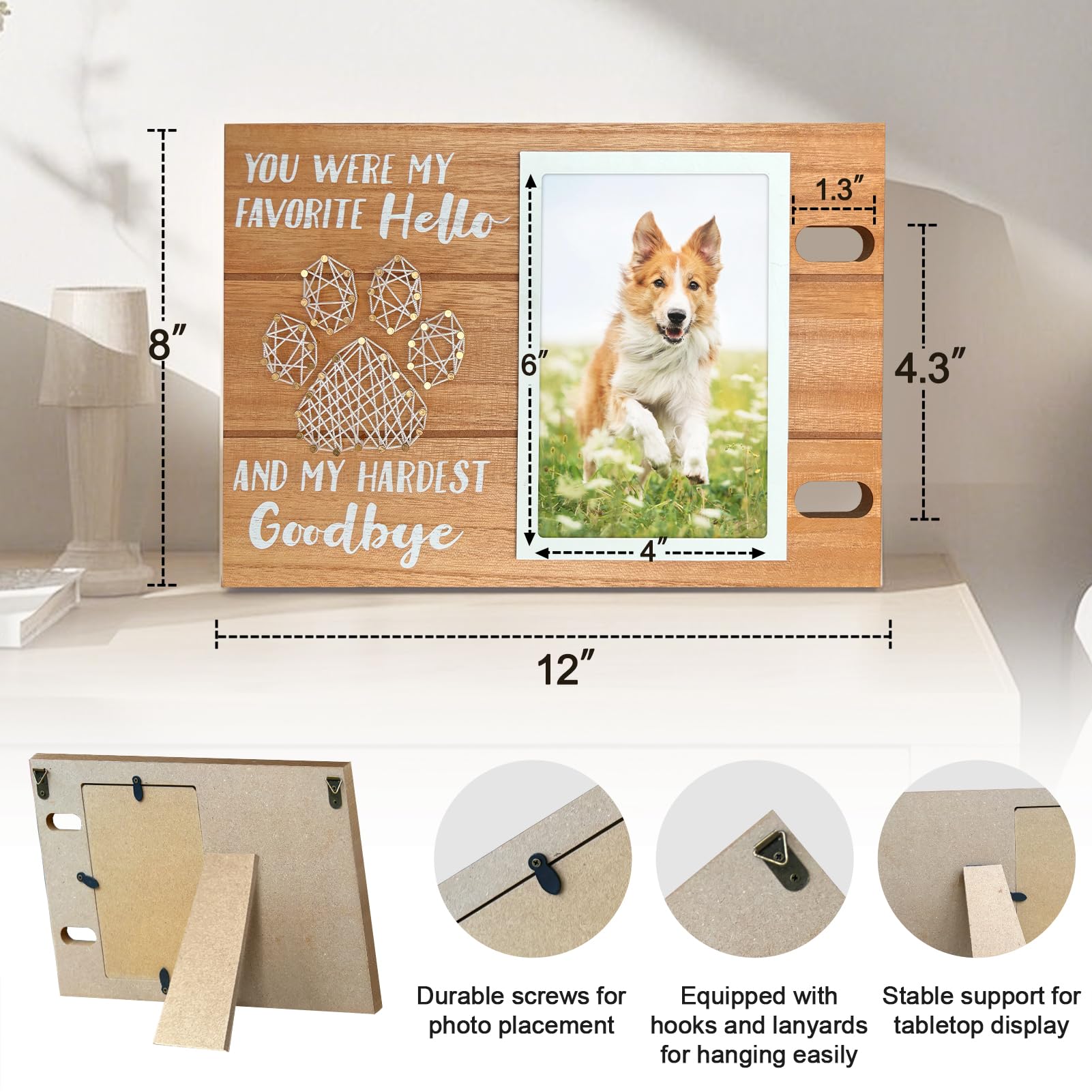 Qycsamy Dog Memorial Gifts, Pet Loss, Pet Sympathy Gifts For Loss Of Dog, Pet Memorial Collar Frame, Thoughtful Dogs And Cats Re