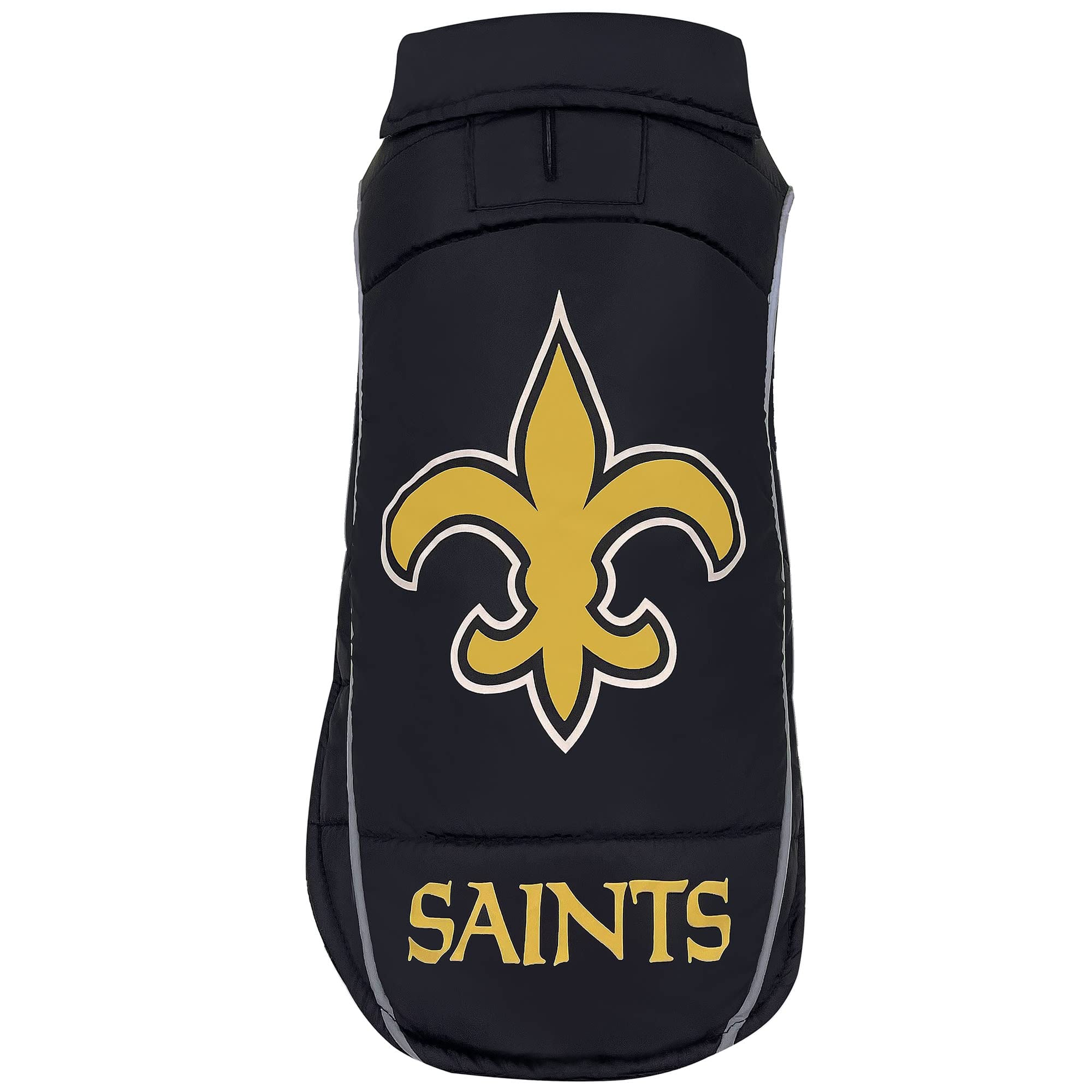 Nfl New Orleans Saints Puffer Vest For Dogs & Cats, Size Medium. Warm, Cozy, And Waterproof Dog Coat, For Small And Large Dogs/C