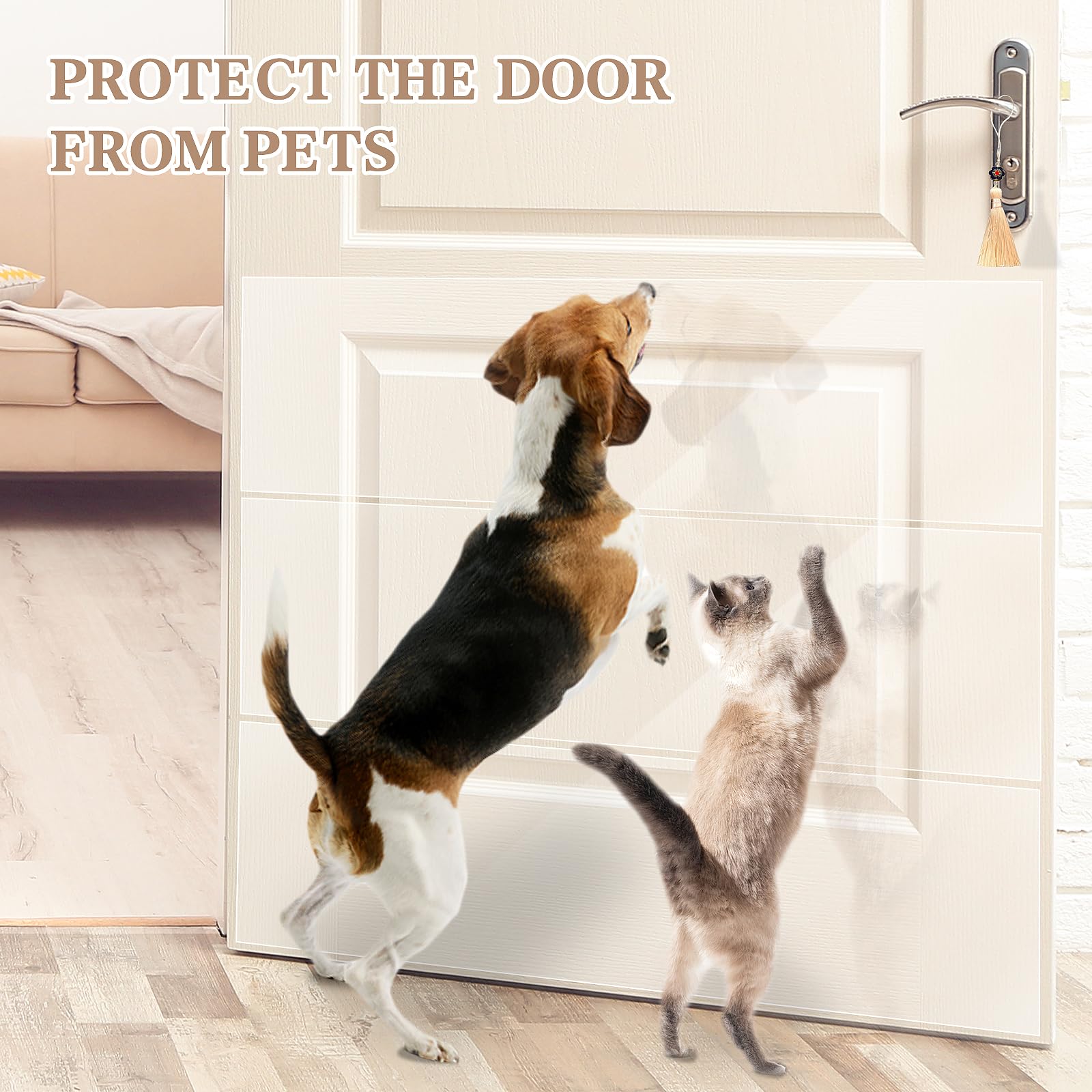 2Rolls Anti Cat Scratch Furniture Protector, Couch Protector From Cat Claws - Heavy-Duty, Easy-To-Apply Scratching Deterrent And