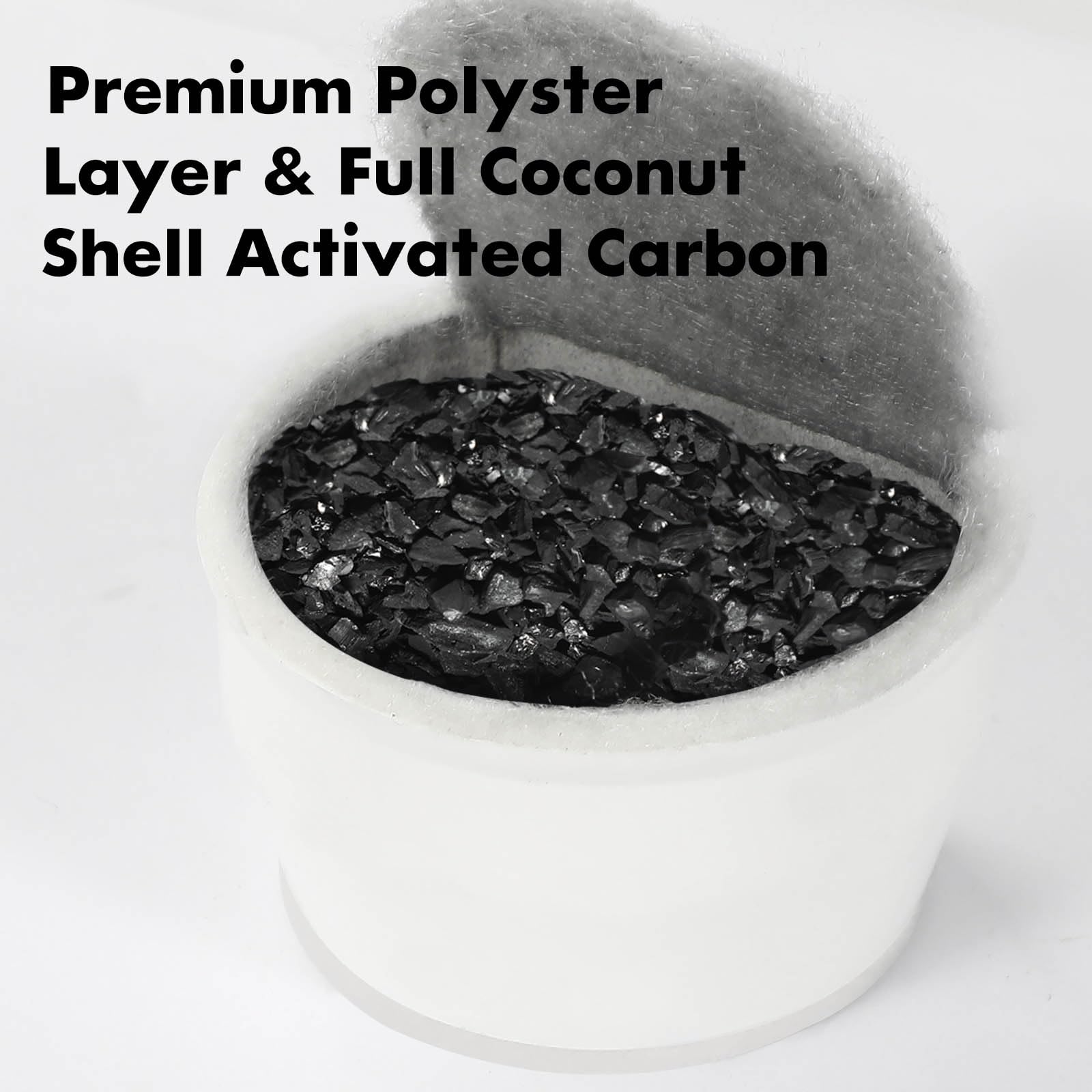 16 Pack Cat Water Fountain Filters Replacement, 8 Carbon Filters and 8 Foam Sponge Pre-Filter Fit for Multiple Ceramic and Stain