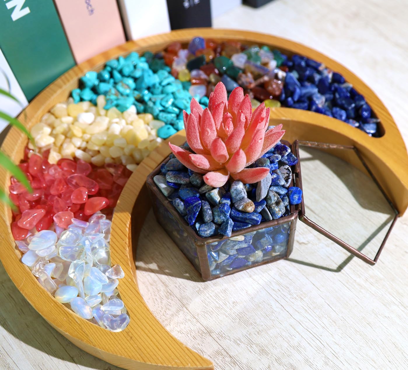 QINJIEJIE 0.9Lbs Lapis Lazuli Rocks for Plants Bulk Succulent Small Stone Natural Decorative Aquarium Gravel Fish Tank Irregular