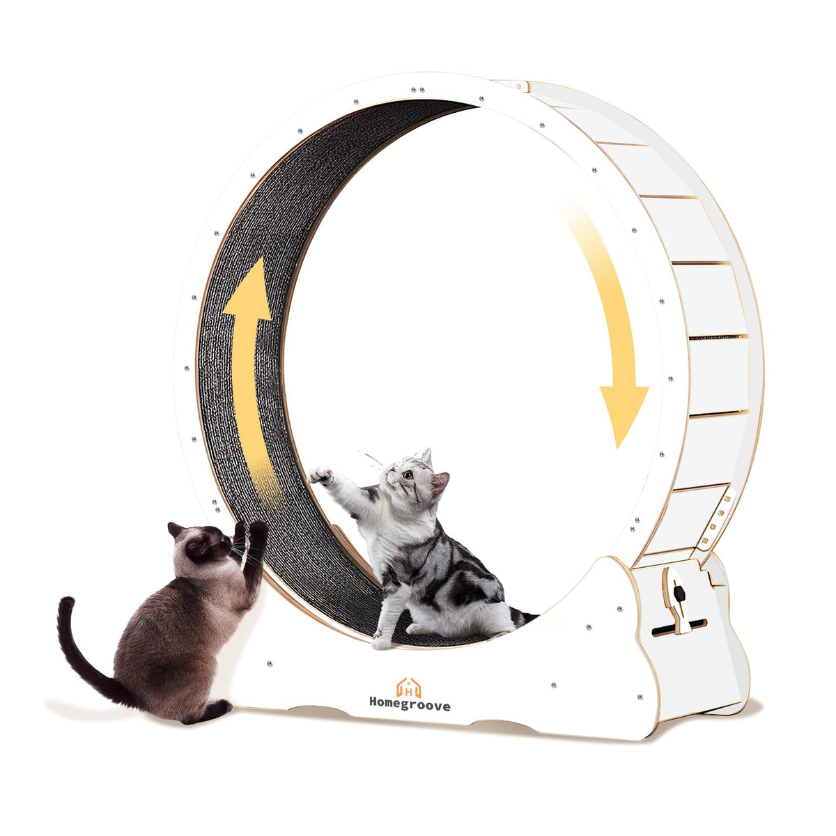 Homegroove Cat Running Wheel, 45'' Large Xl Cat Exercise Wheel Treadmill With Carpeted Runway, Fitness Weight Loss Device, Sport