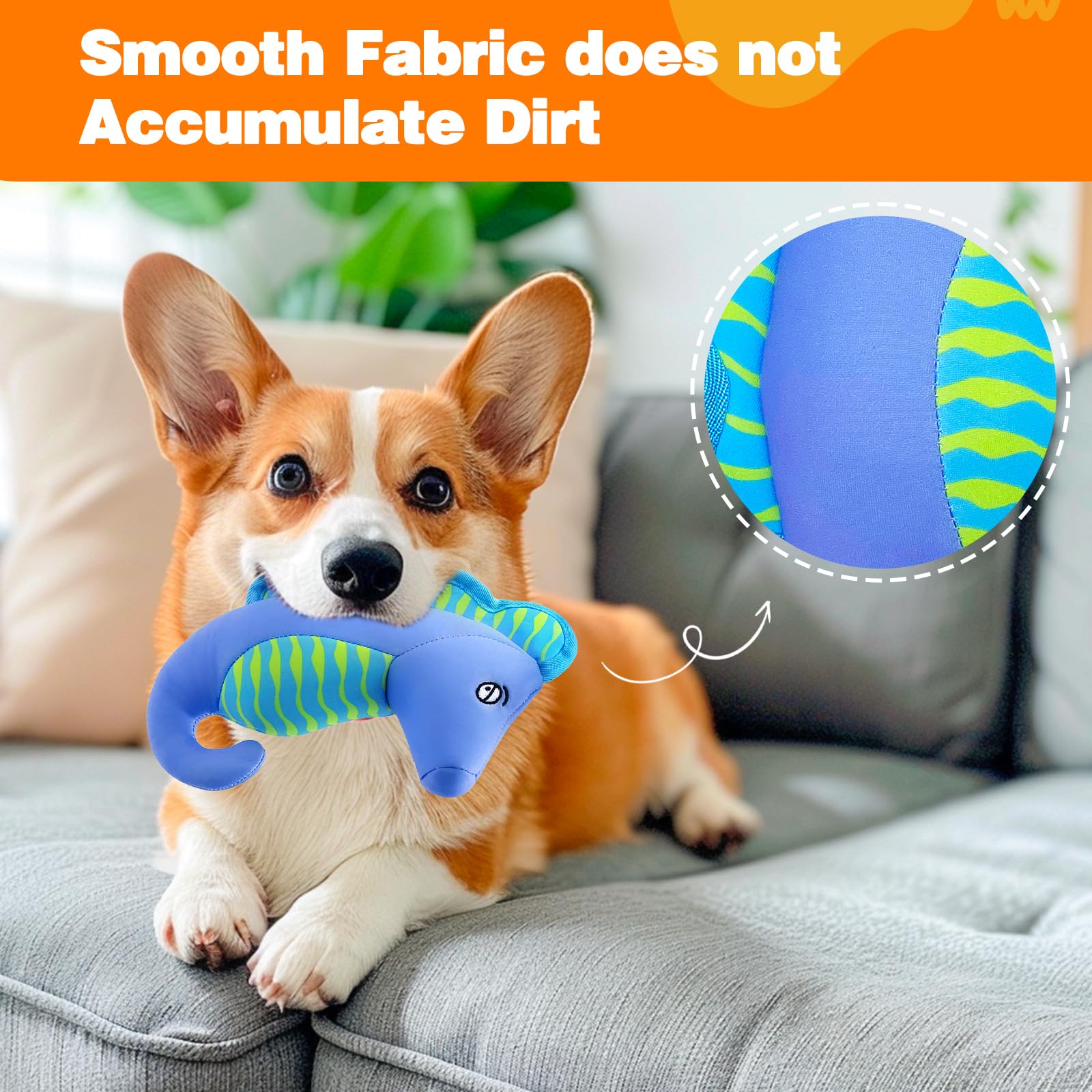 Lepawit Squeaky Dog Toys, Floating Dog Toys For Indoor Or Outward Play, Interactive Dog Gifts For Small And Medium Dogs - Seahor