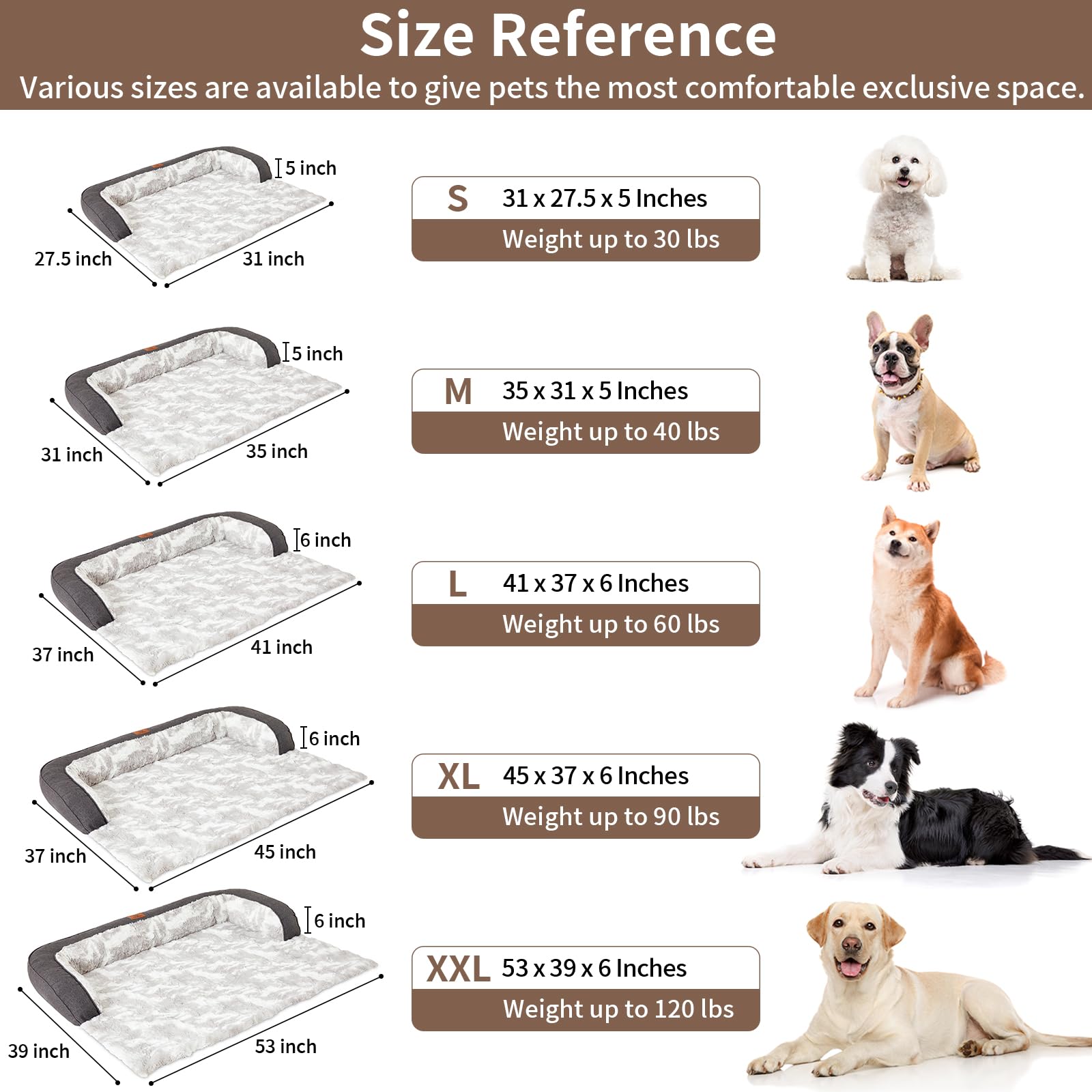 Dog Couch Bed For Large Dogs Cats Fluffy Calming Dog Bed Mat Washable Pet Couch Covers Protector For Sofa Removable Pet Sofa Bed