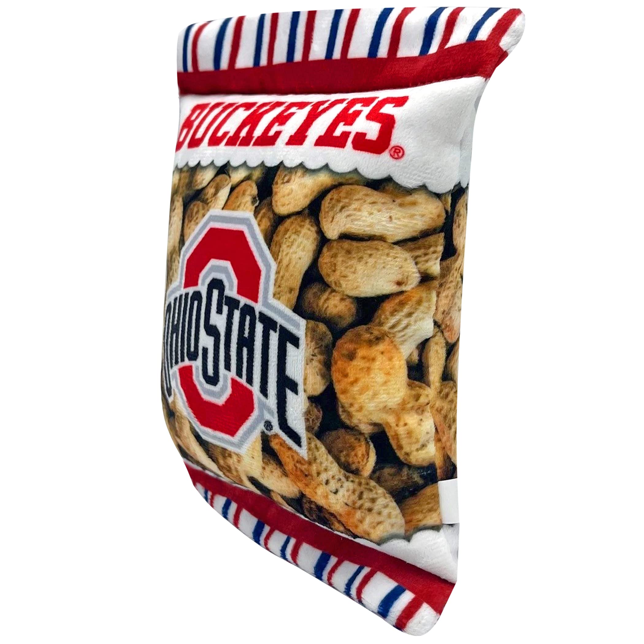 Pets First Ncaa Ohio State Buckeyes Crinkle Fine Plush Dog & Cat Squeak Toy- Cutest Stadium Peanuts Snack Toy For Dogs & Cats Wi