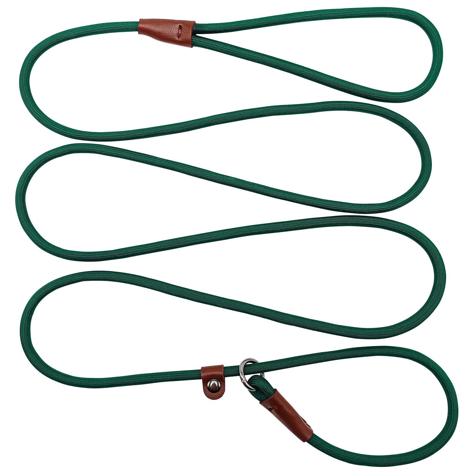 Btinesful 7Ft Slip Lead Dog Leash, Strong Nylon Rope Leash, 1/4 Inch Diam Dog Training Lead For Small Medium Large Dogs, Dark Gr