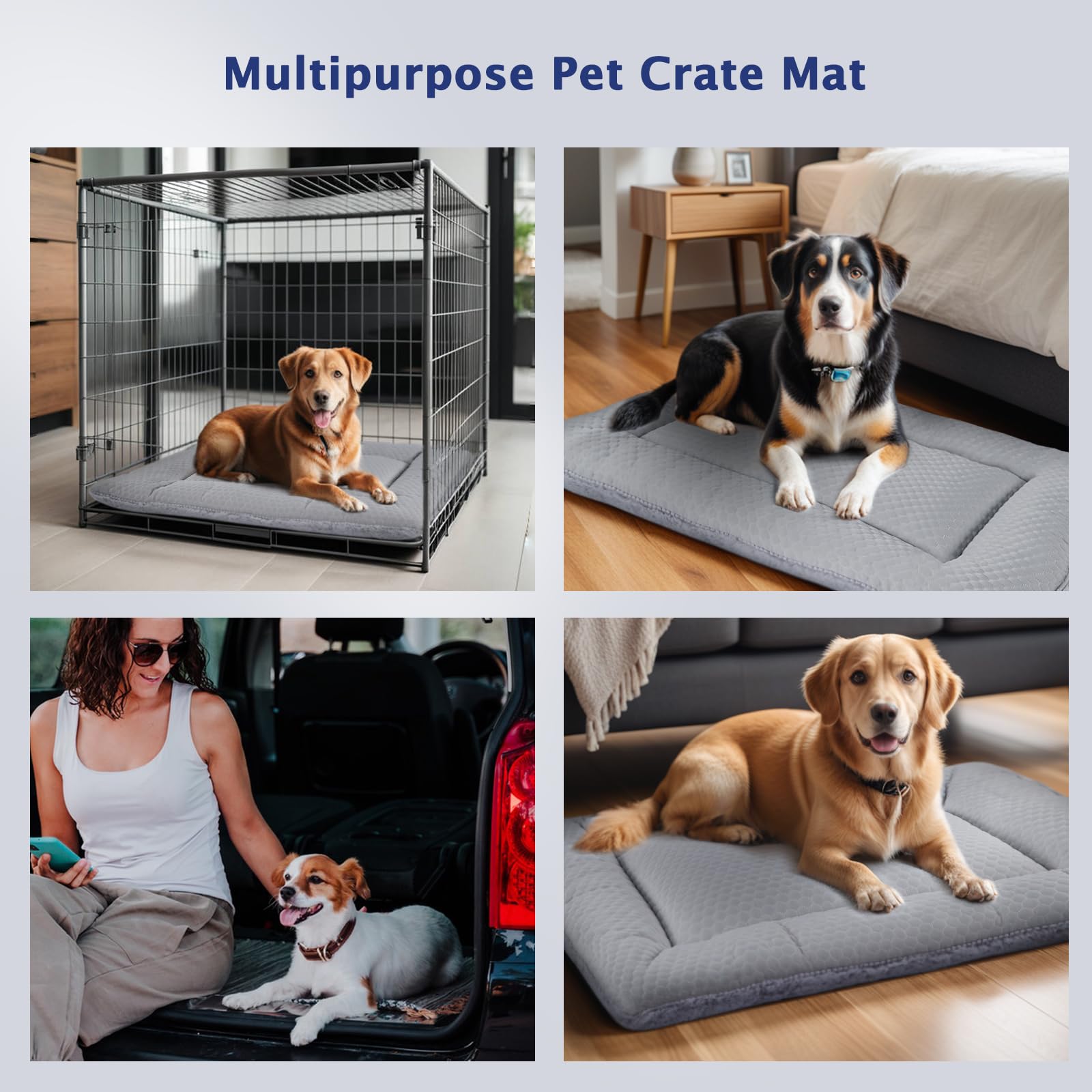 Vetasac Dog Bed Mat, Crate Pad Reversible,Soft Kennel Pad, Washable Dog Crate Mat (Cool And Warm),Pet Sleeping Mattress For Smal