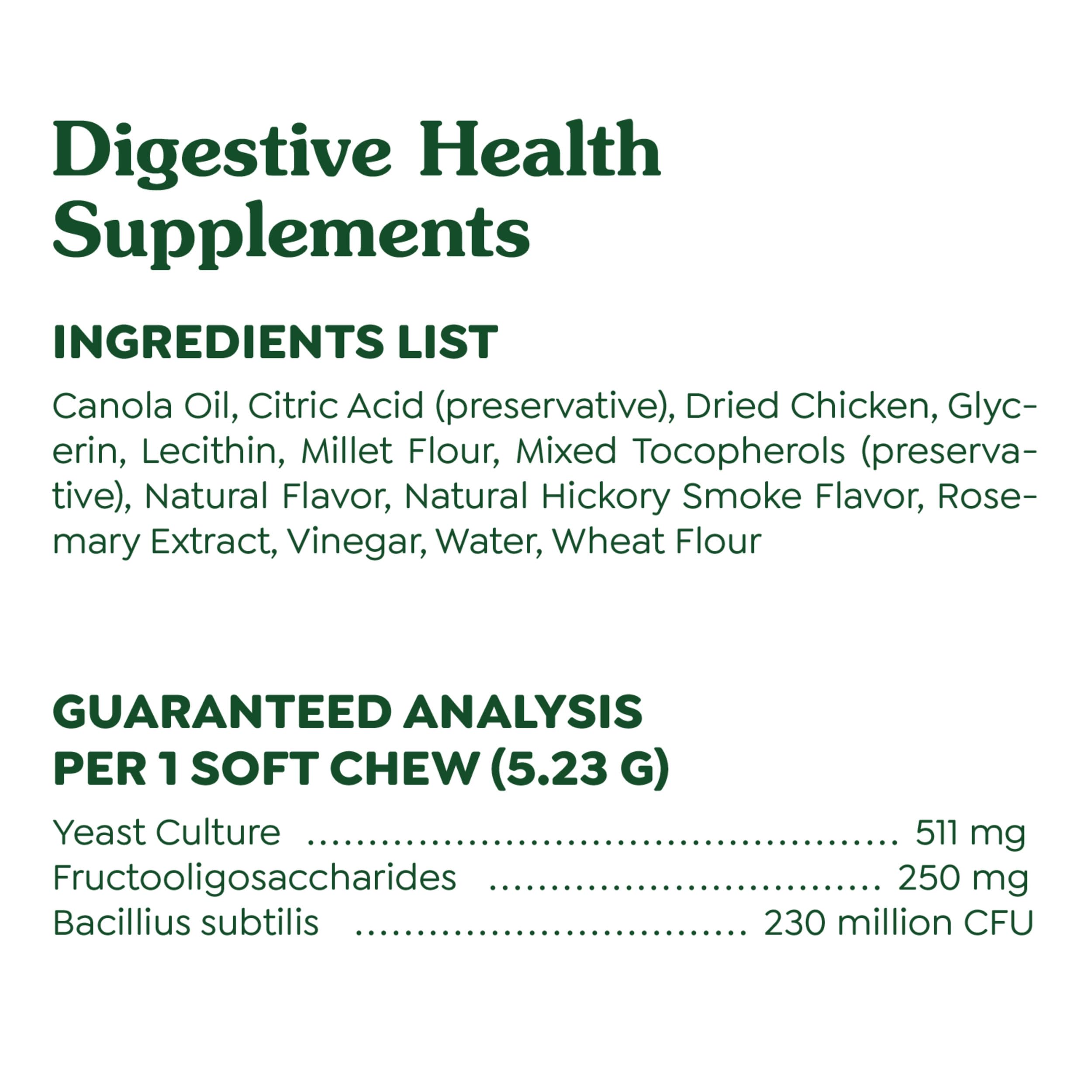 Greenies Supplements Digestive Health Probiotics for Dogs Chicken Flavor, 7.8 oz. Pouch of 40 ct.
