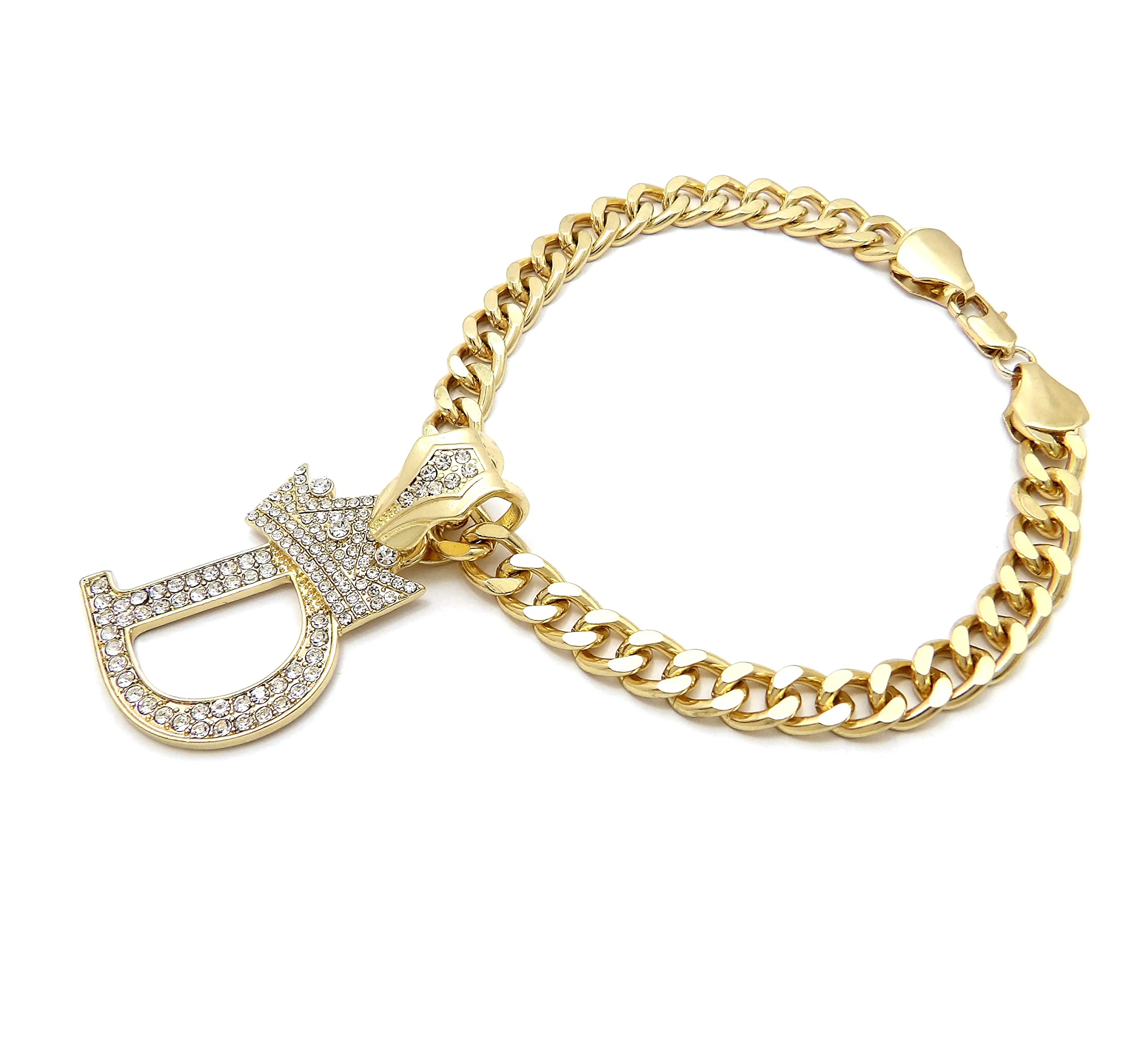 Initial Letter Cuban Chain Dog Chain Pet Chain Pet, Cat, Puppy Necklace (D, 16'')