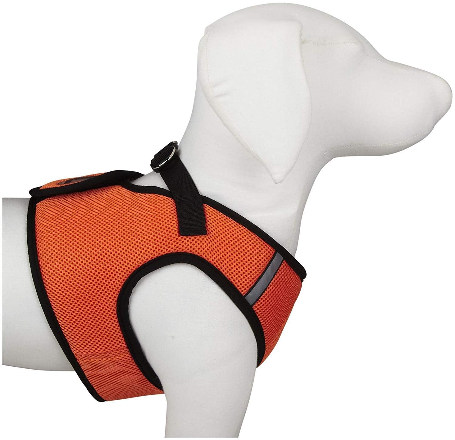 The Worthy Dog Sidekick Harness with Comfy Padded Mesh hook and loop Adjustable, Outdoor, Easy Walk Vest for Dogs - Small, Orang