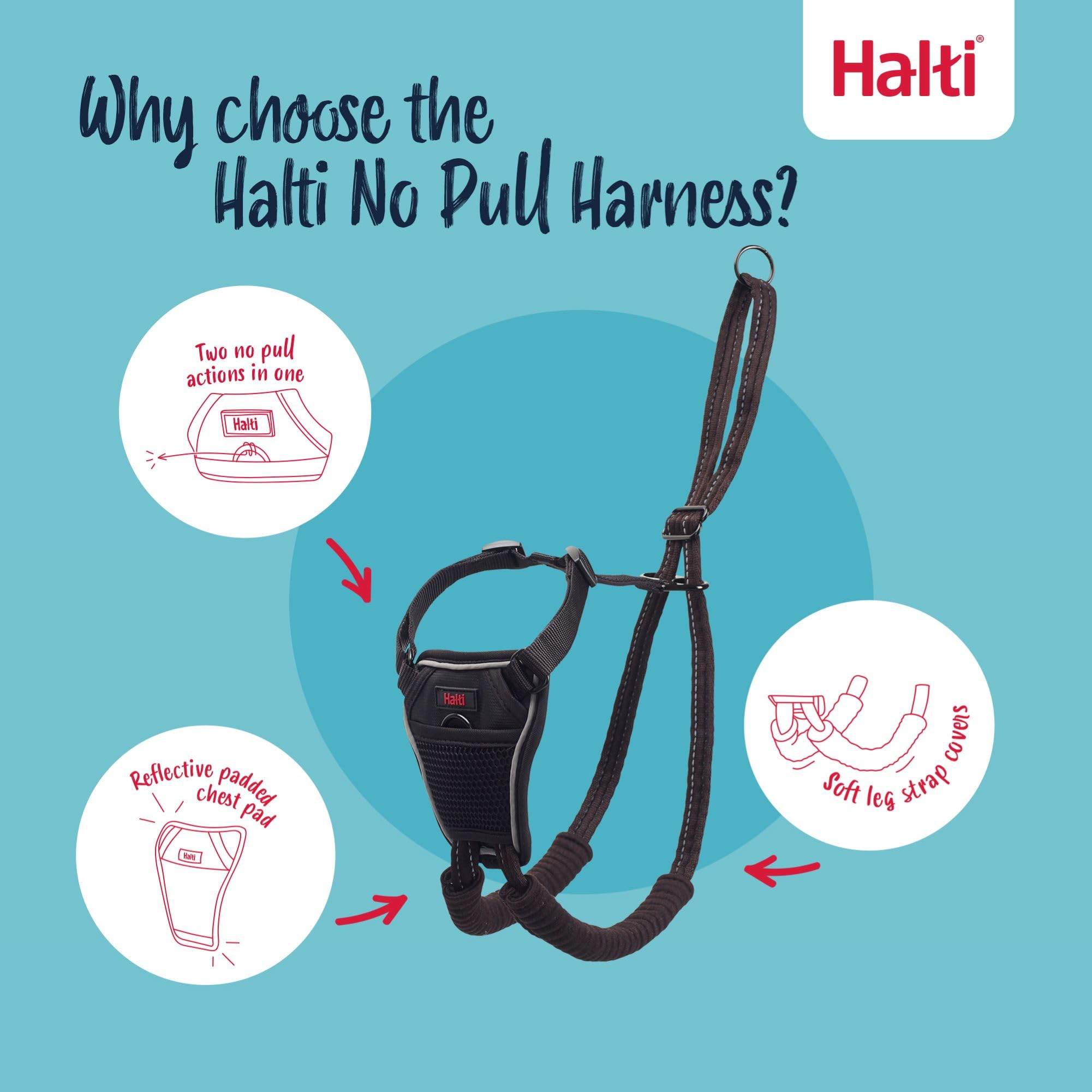 Halti No Pull Harness - To Stop Your Dog Pulling On The Leash. Adjustable, Lightweight And Easy To Use. Reflective Dog Training