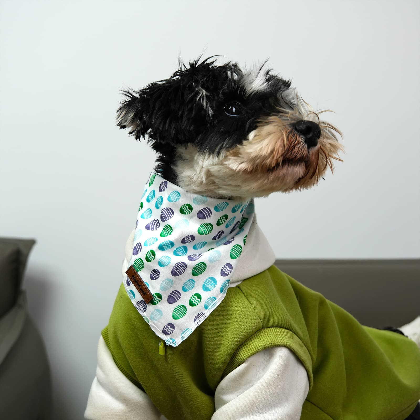 Babole Pet Easter Gift Dog Bandanas, 1Pc Egg Washable Square Dog Scarfs For Small Medium Large Dogs Adjustable Dogs Bib Scarfs For Girl And Boy(L)