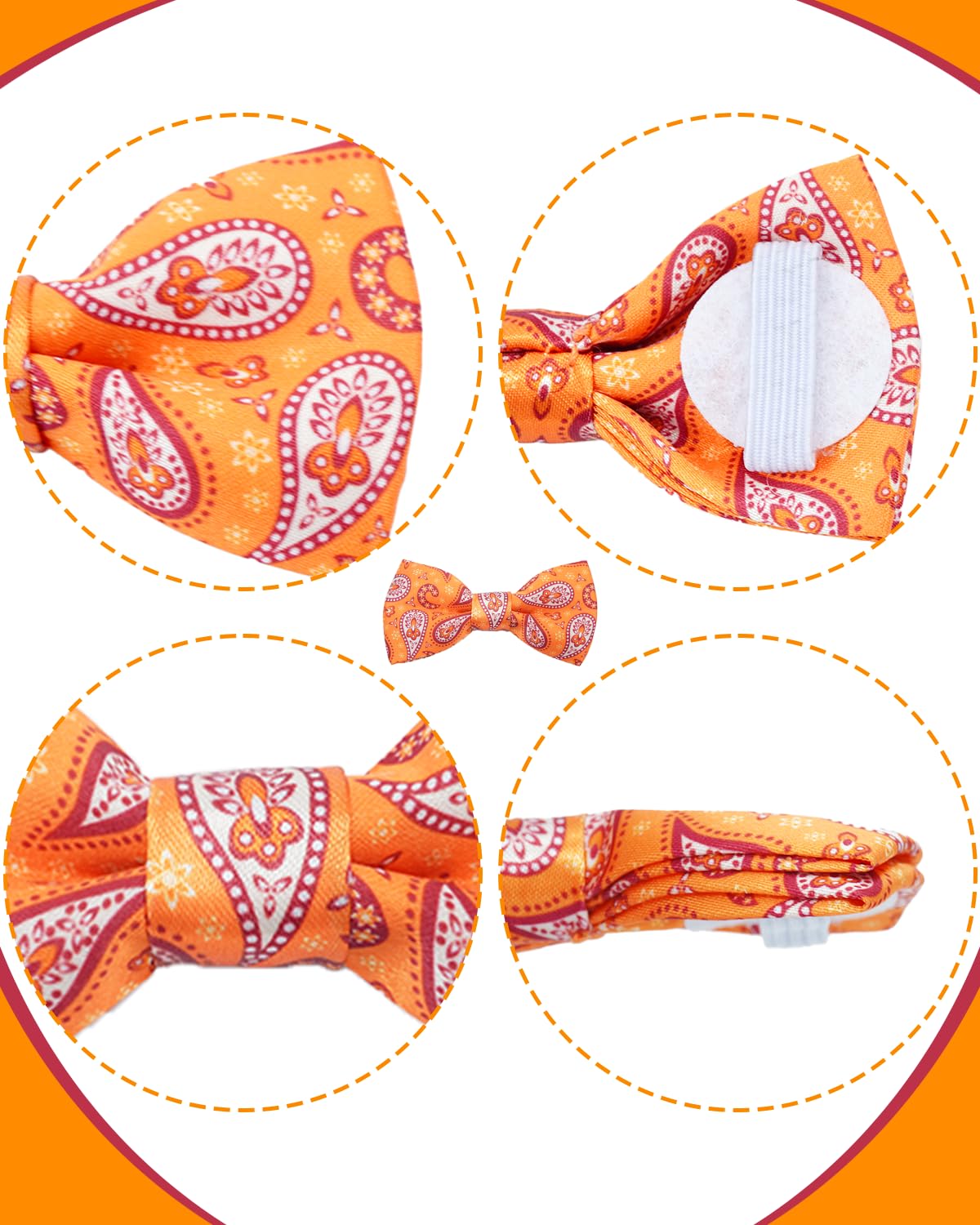 Pet Show 10 Pack Paisley Small Dog Bow Ties Sliding Collar Attachments Puppy Cats Floral Bowties For Medium Dogs Classy Bowknots