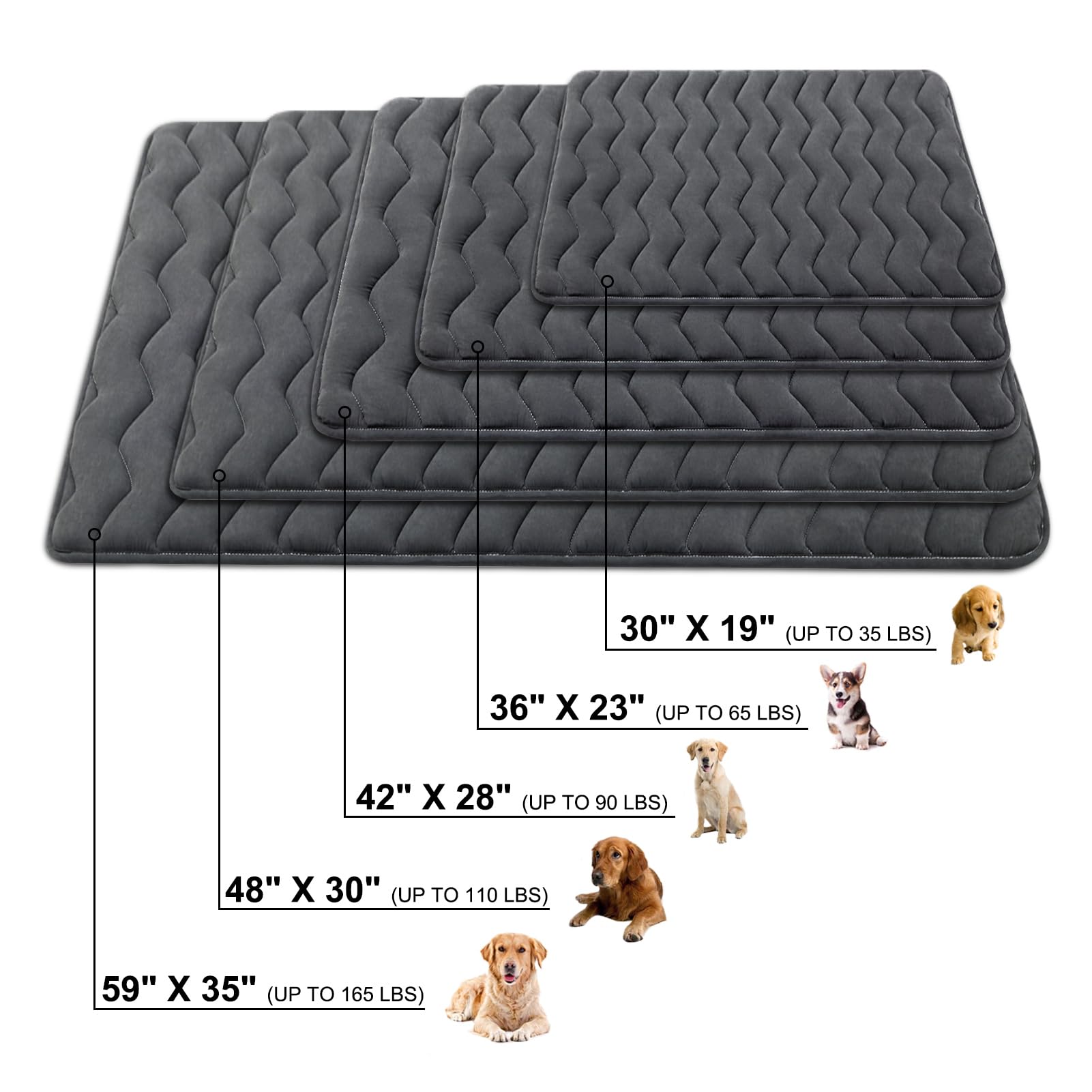 Bubble bear Dog Crate Mat,Soft Dog Crate Mat with Anti-Slip Bottom,Machine Washable,Portable Kennel Pad, Lightweight Travel Flat