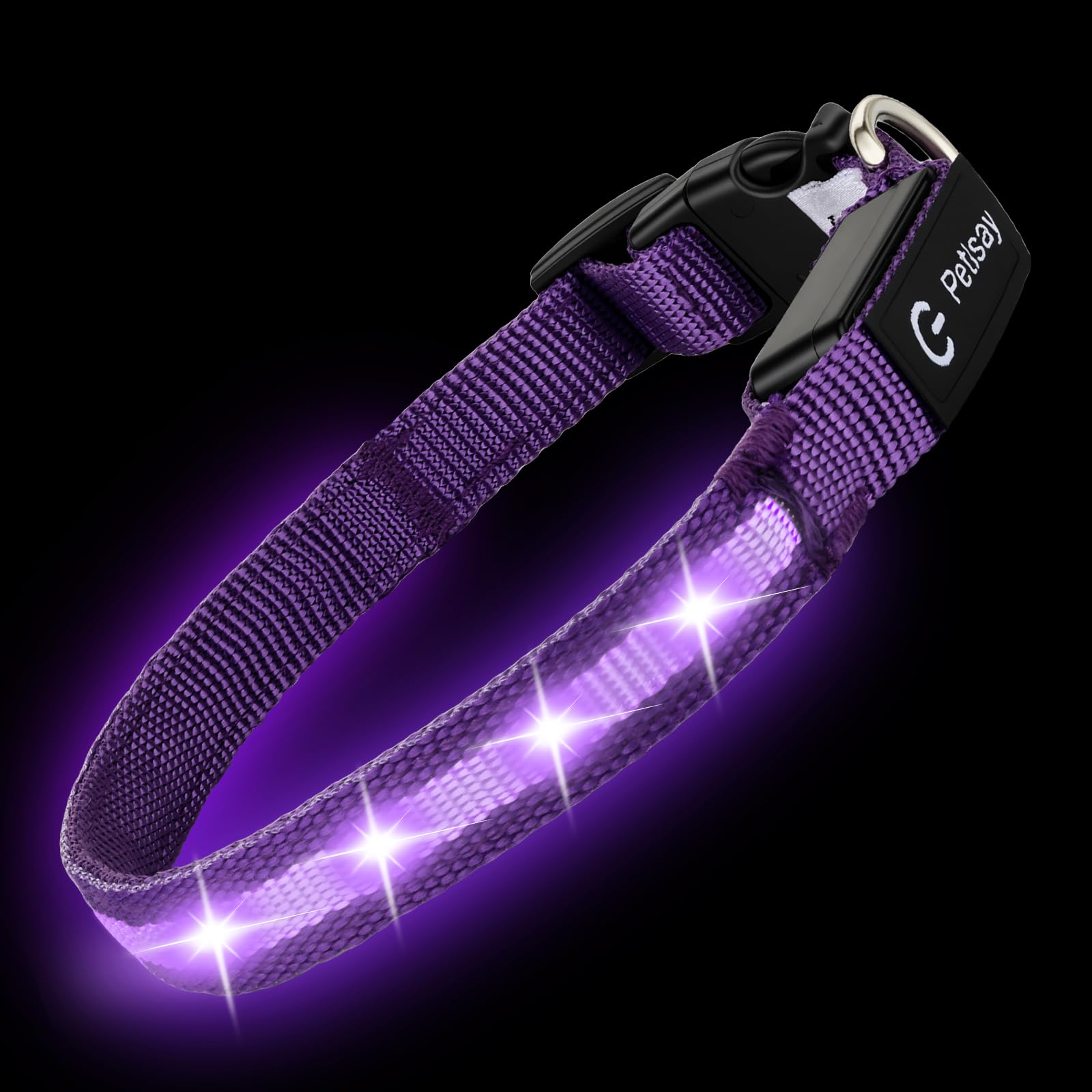 LED Dog Collar for Small Dogs Cats - Fully Waterproof & Adjustable Glow Collar - USB-C Rechargeable for Night Walking, Safety -