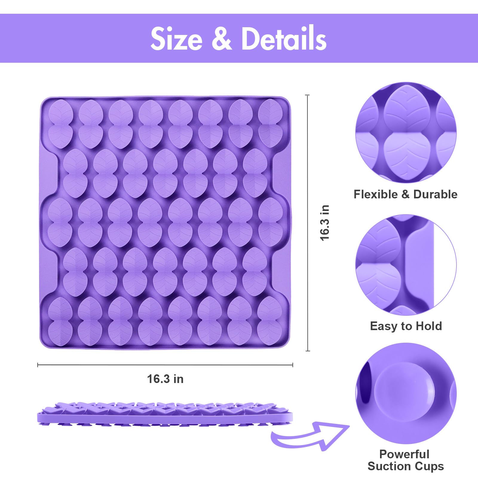 Ourmiao Silicone Snuffle Mat For Dogs, Dog Extra Large Lick Mat Slow Feeder With Suction Cups, Interactive Dog Puzzle Feeder Sni