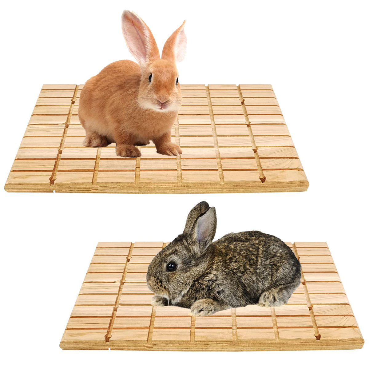 Tfwadmx 2 Pack Rabbit Wooden Scratch Board Bunny Claws Scratching Pad Guinea Pigs Digging Platform Teeth Grinding Toys For Small Animal Hamster Chinchilla Hedgehog