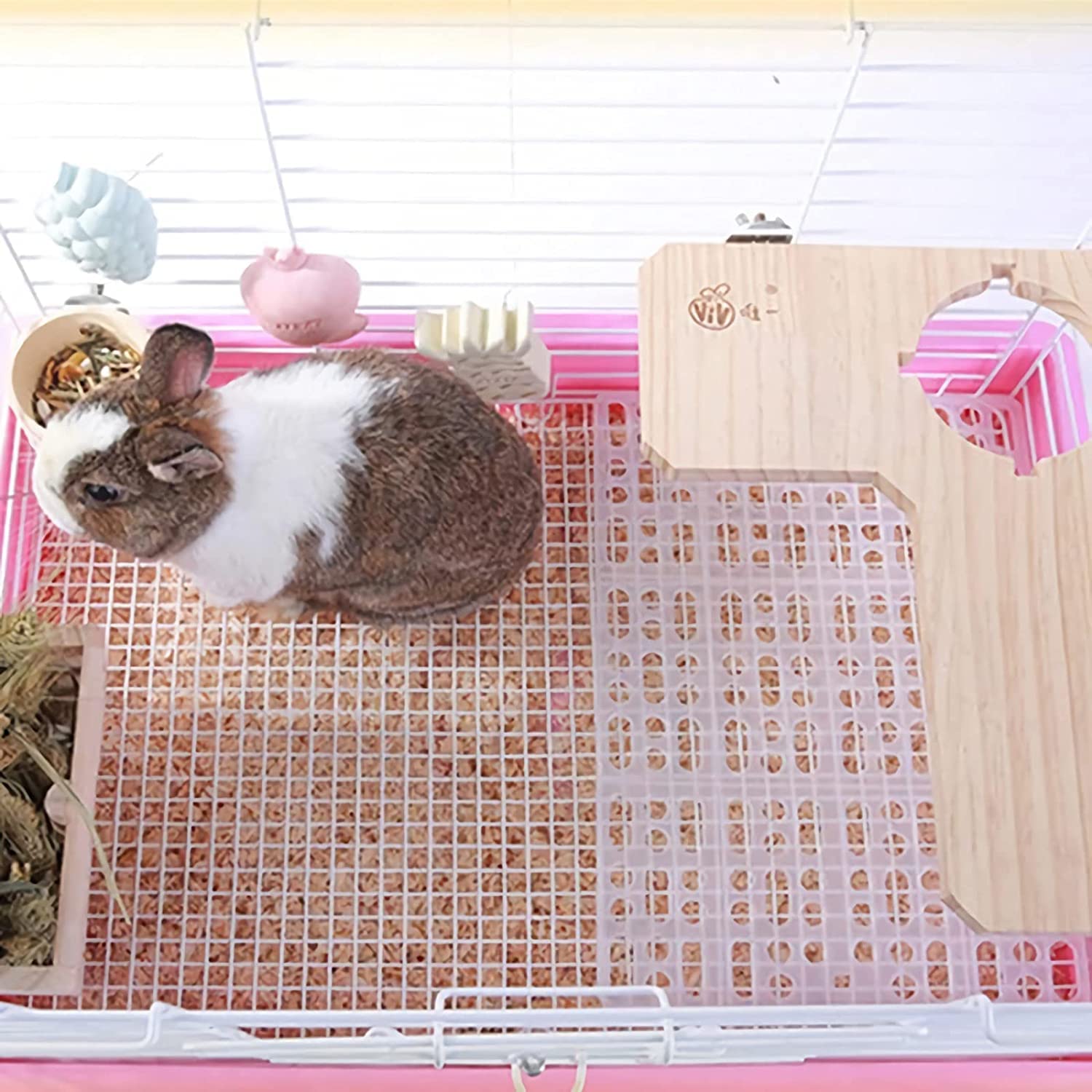 4 Pcs Rabbit Feet Pad Plastic Bunny Cage Floor Mat Foot Resting Hole Leak Water Nest Mat Pet For Small Animal Hamster Rat Chinch