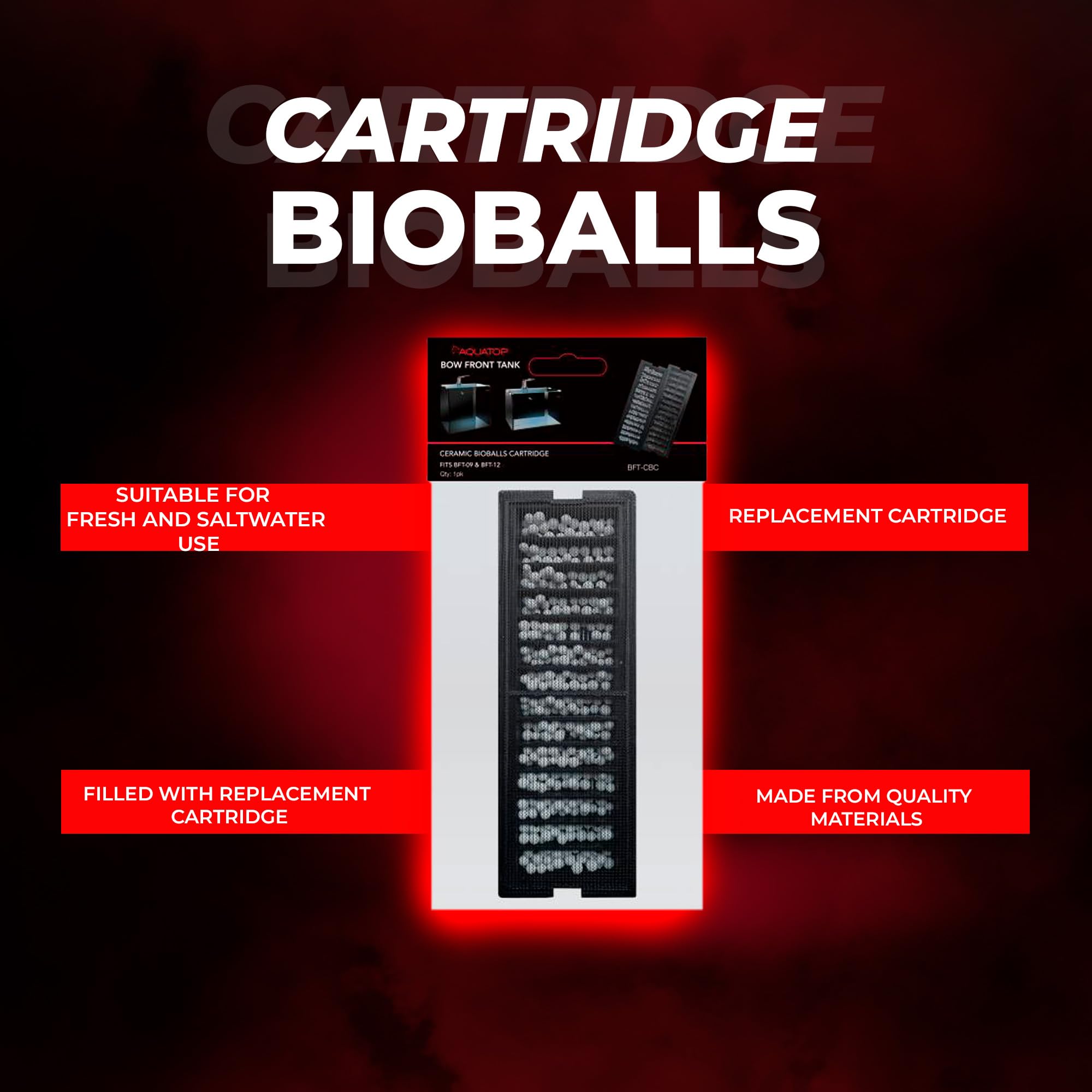 Aquatop Premium Ceramic Bioballs Cartridge 1-Pk For Bft-08 & Bft-13 Tanks Bft-Cbc