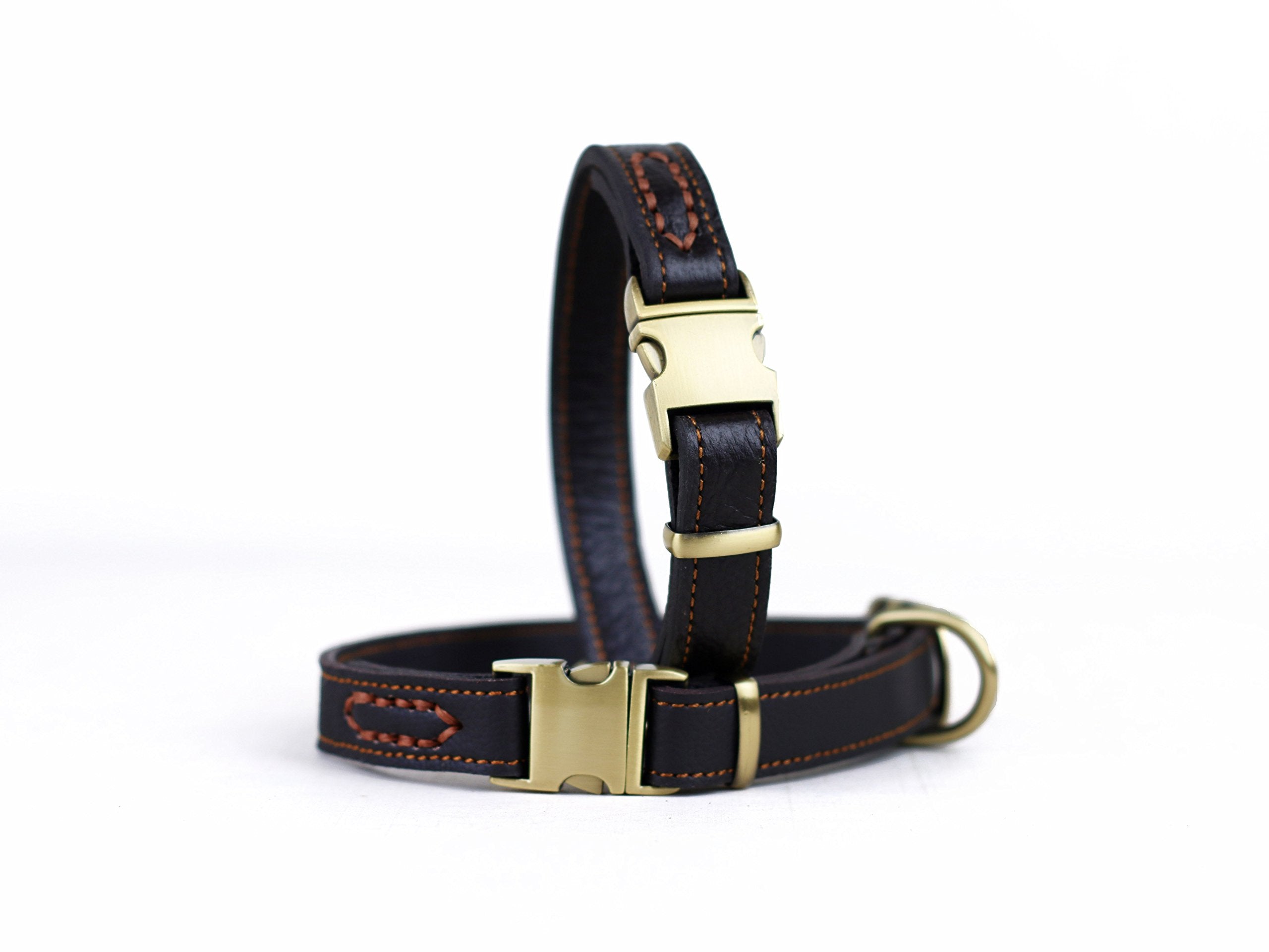 Chede Luxury Real Leather Dog Collar- Handmade For Medium Dog Breeds With The Finest Genuine Leather Collar That Is Stylish,Soft