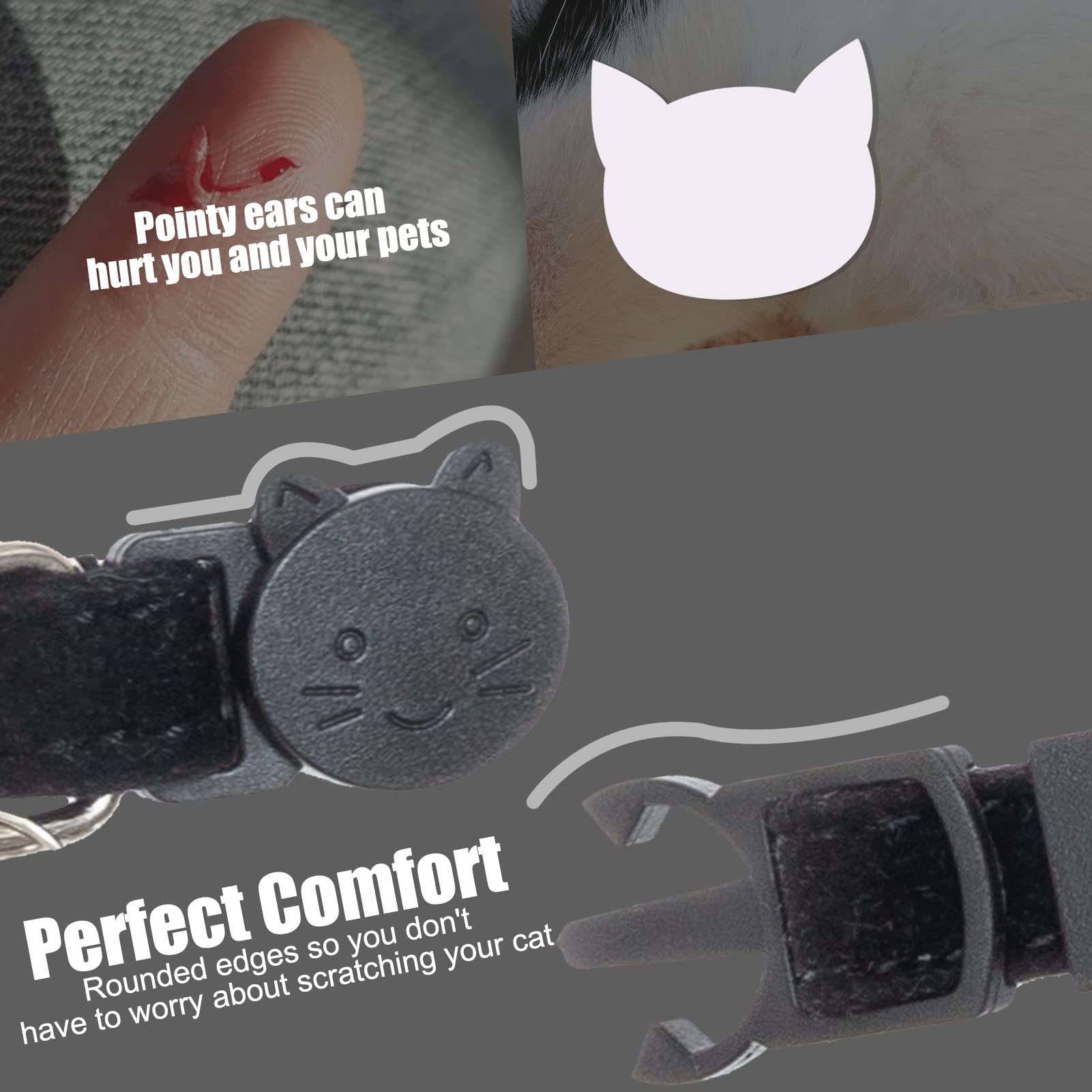 Expawlorer Cat Collar Breakaway With Bells - 2 Pack Rhinestones Bling Diamante Collars - Soft Velvet Safe Adjustable Shing Colla